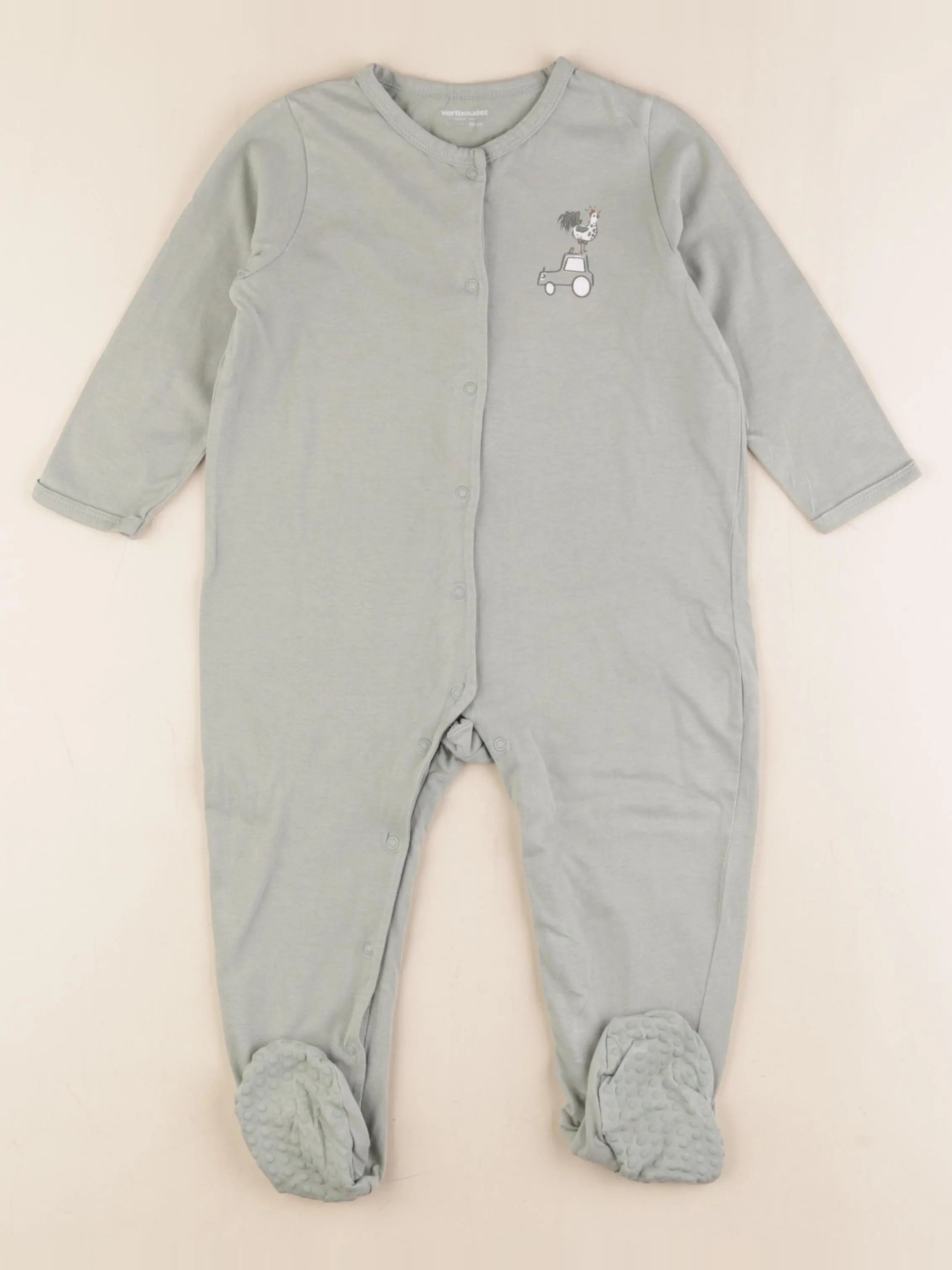 Vertbaudet - pyjama coton vert - 24 mois