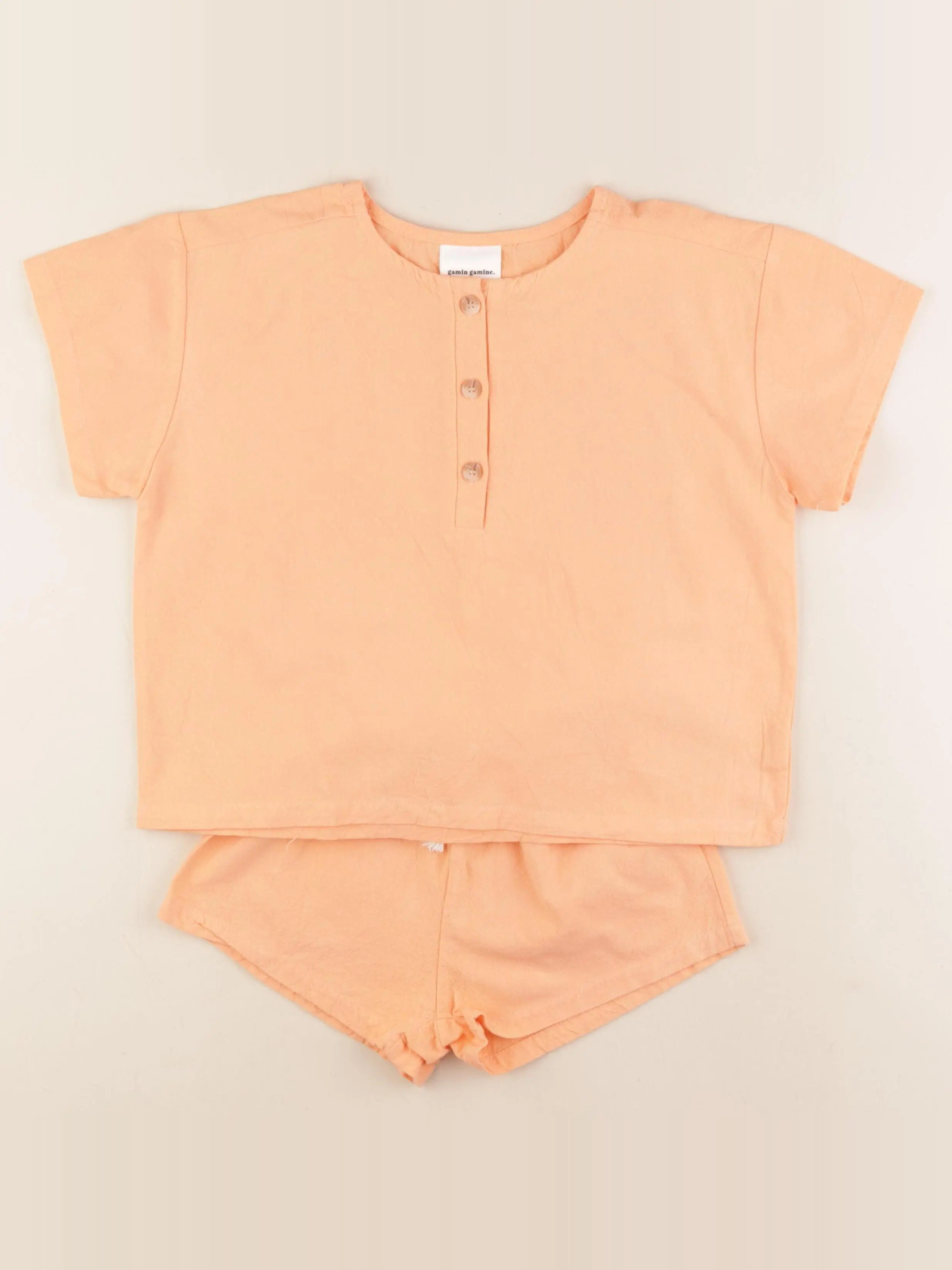 Gamin gamine - ensemble orange - 4 ans