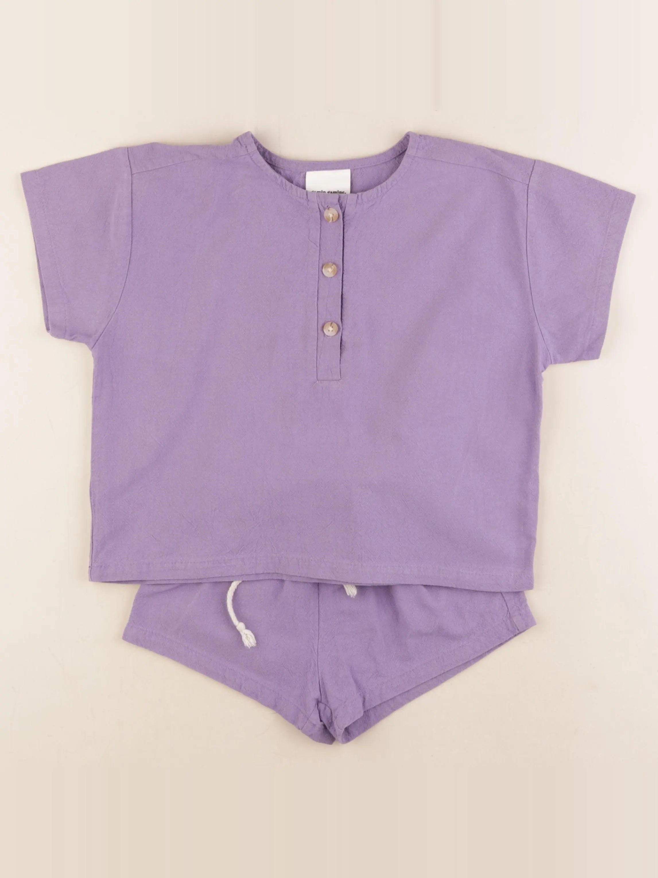 Gamin gamine - ensemble violet - 3 ans