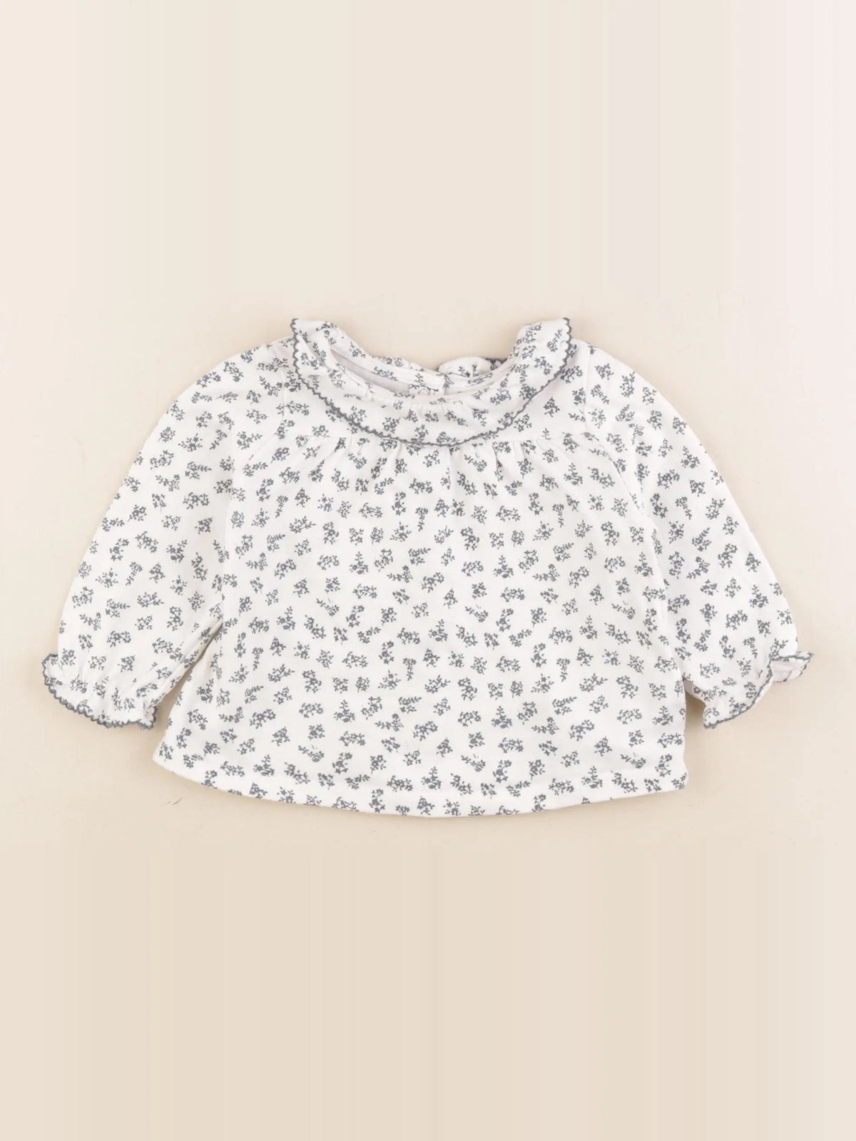 Cyrillus - tee-shirt blanc, bleu - 12 mois