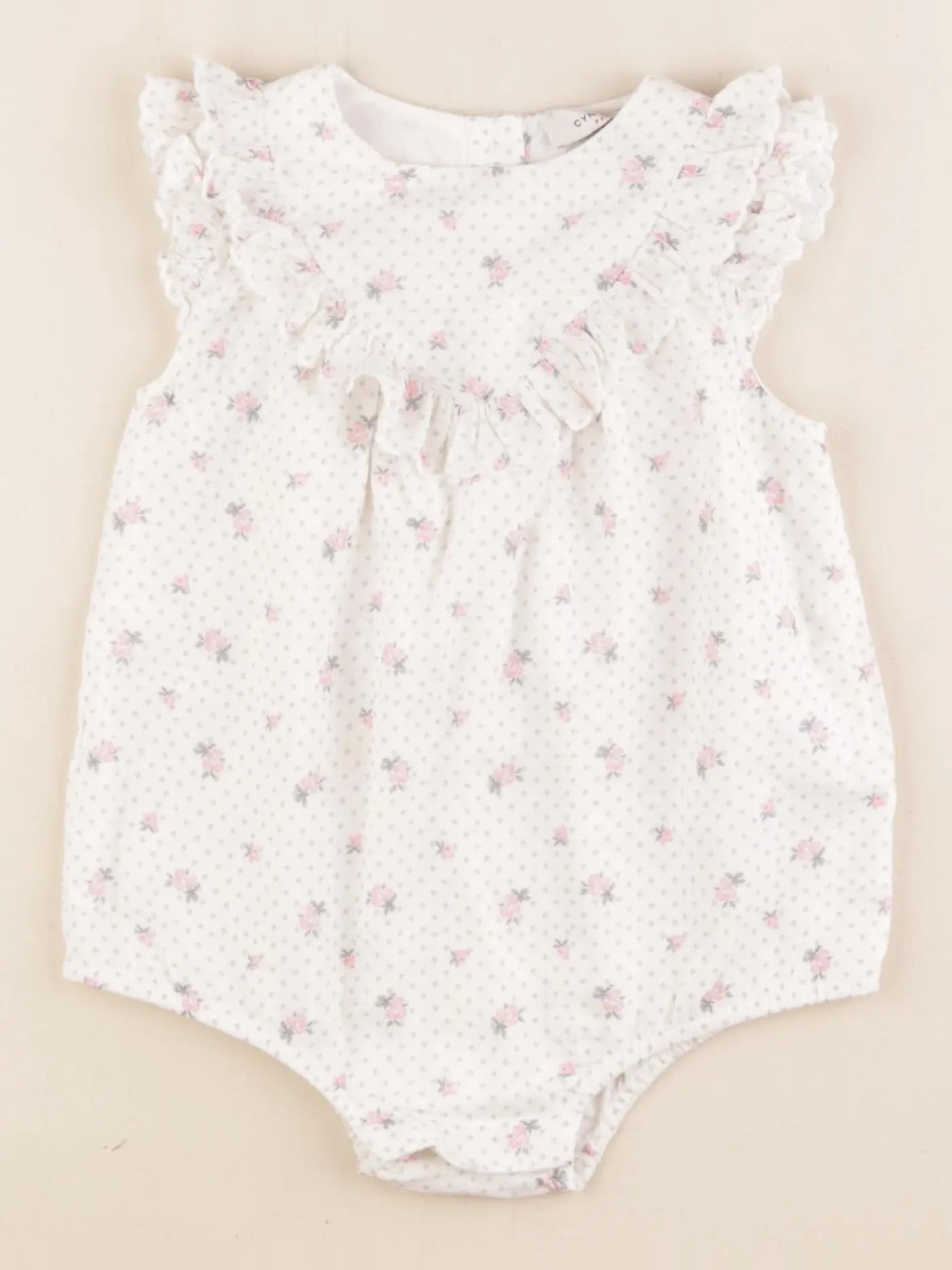 Cyrillus - combinaison blanc, rose - 9 mois