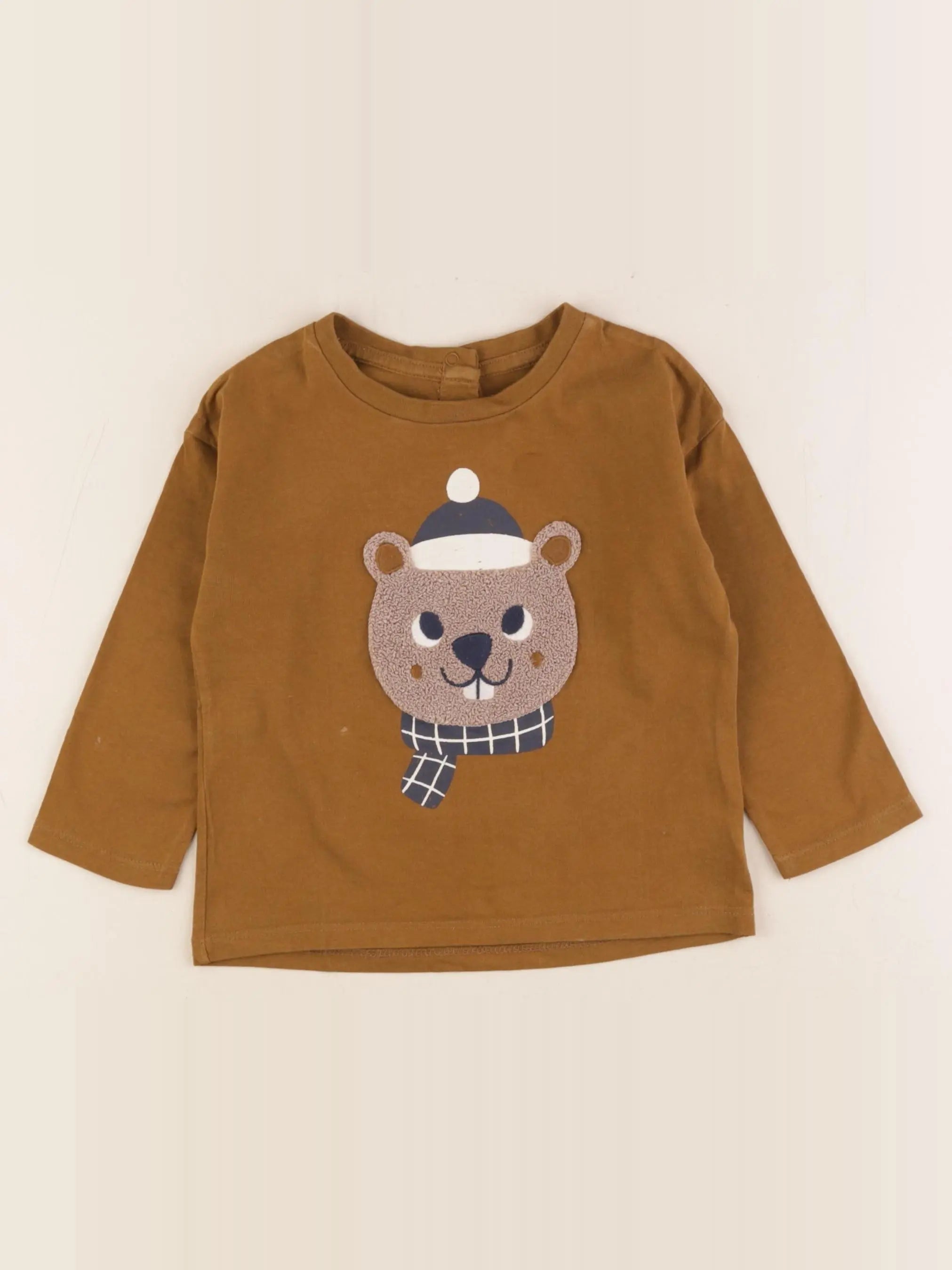 Vertbaudet - tee-shirt marron - 24 mois