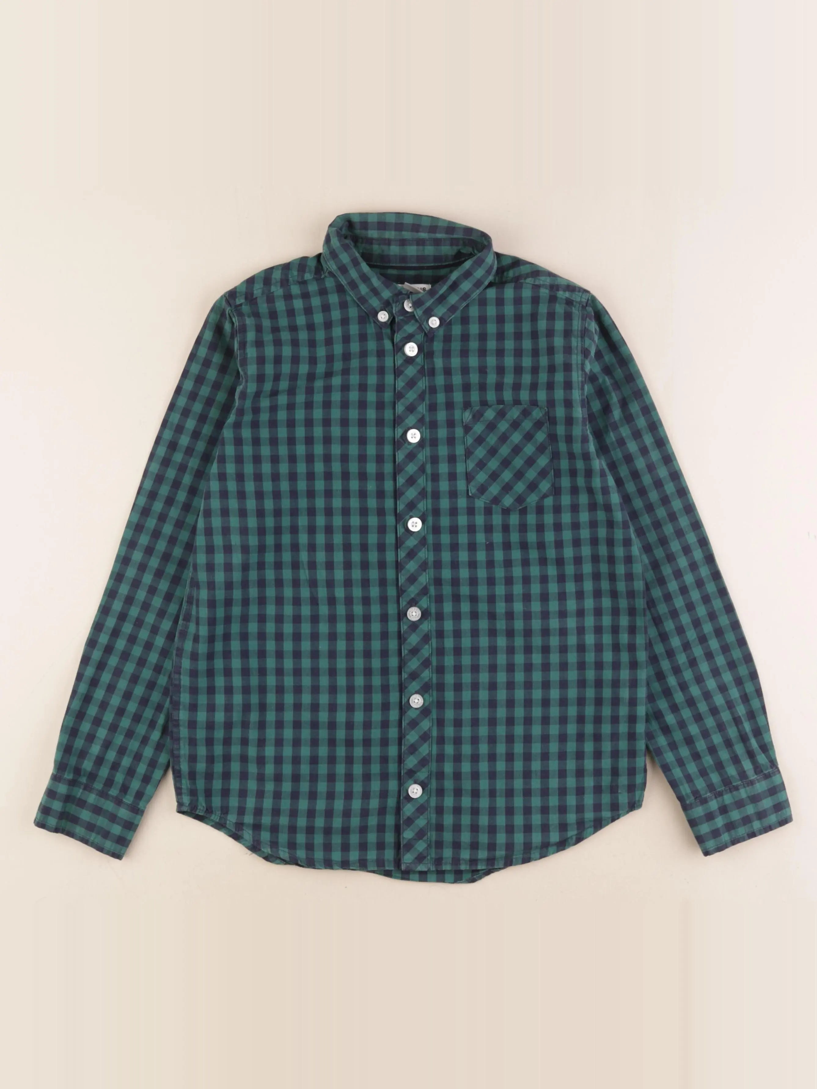 Cyrillus - chemise bleu, vert - 10 ans