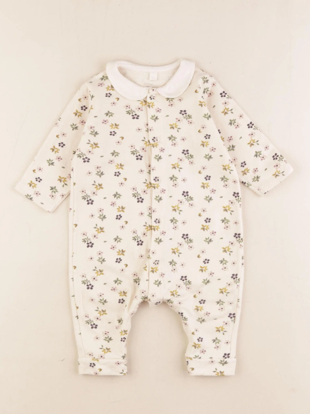 Petit Bateau - pyjama coton beige - 6 mois