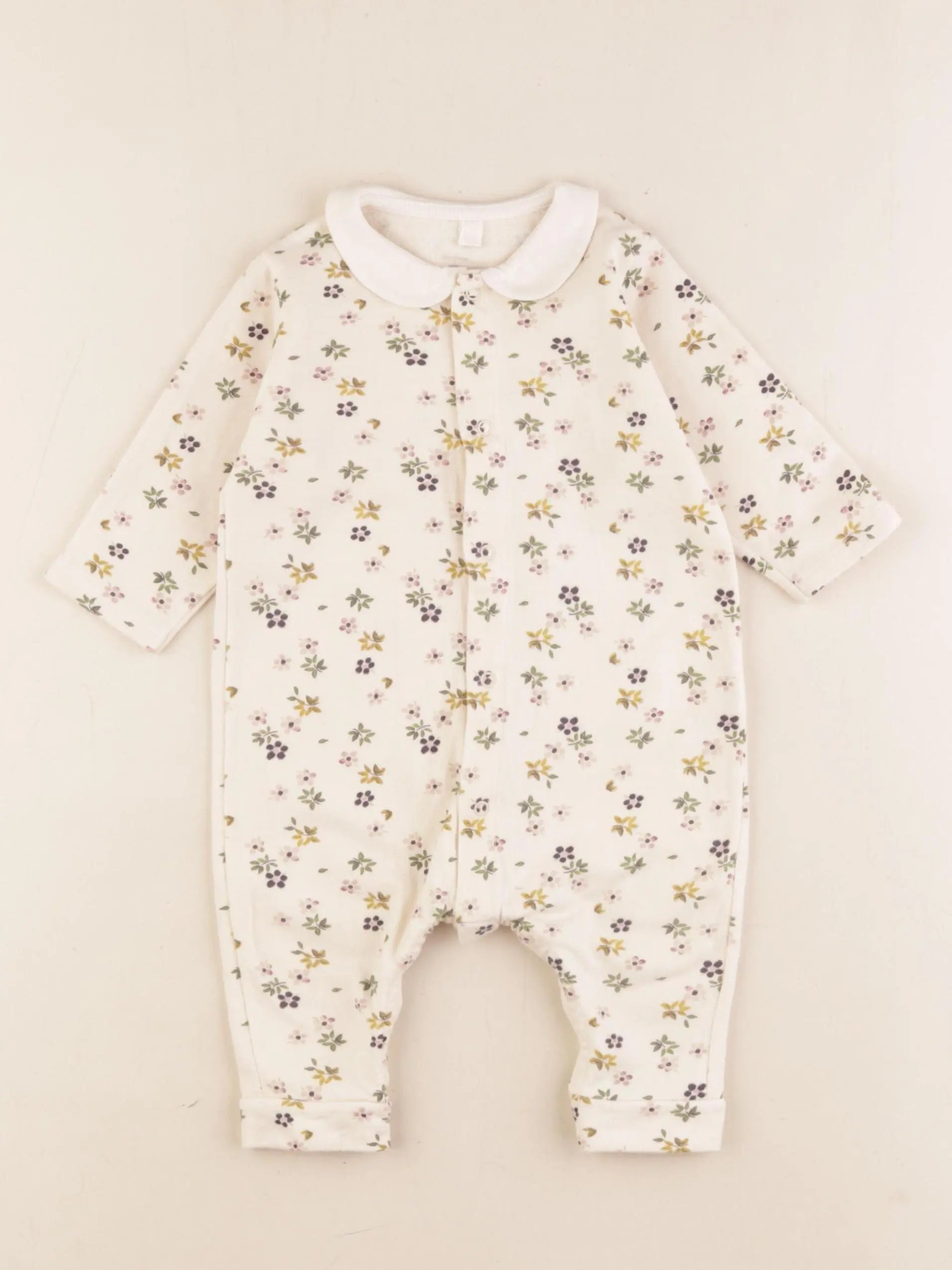 Petit Bateau - pyjama coton beige - 6 mois
