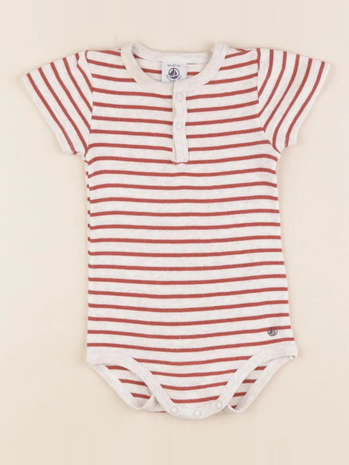 Petit Bateau - body rouge - 6 mois
