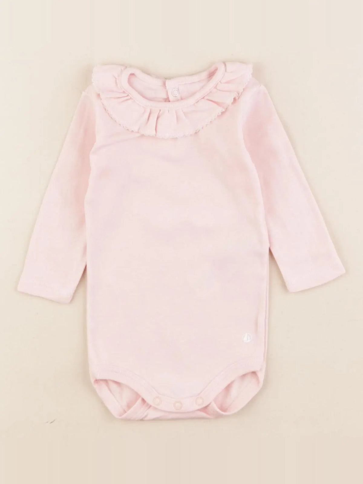 Petit Bateau - body à col rose - 3 mois