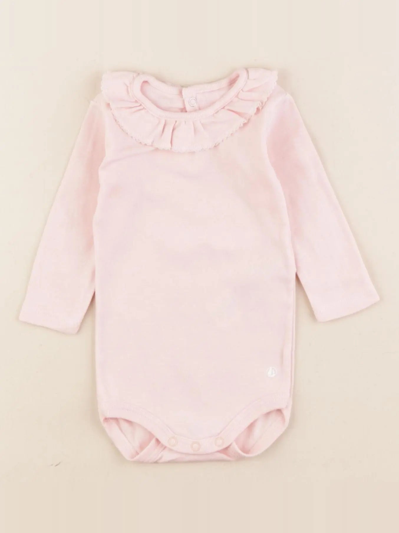 Petit Bateau - body à col rose - 3 mois