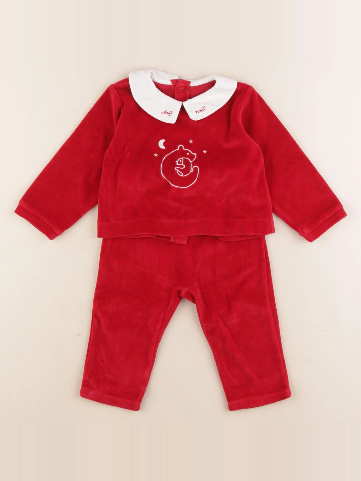 Jacadi - pyjama velours rouge - 18 mois