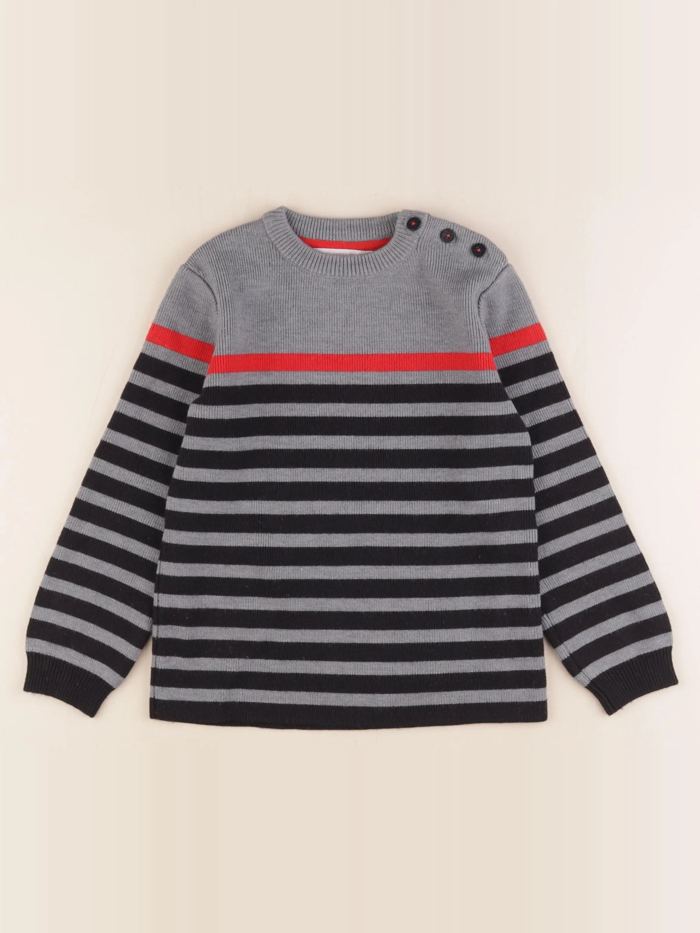 Monoprix - pull gris - 6 ans