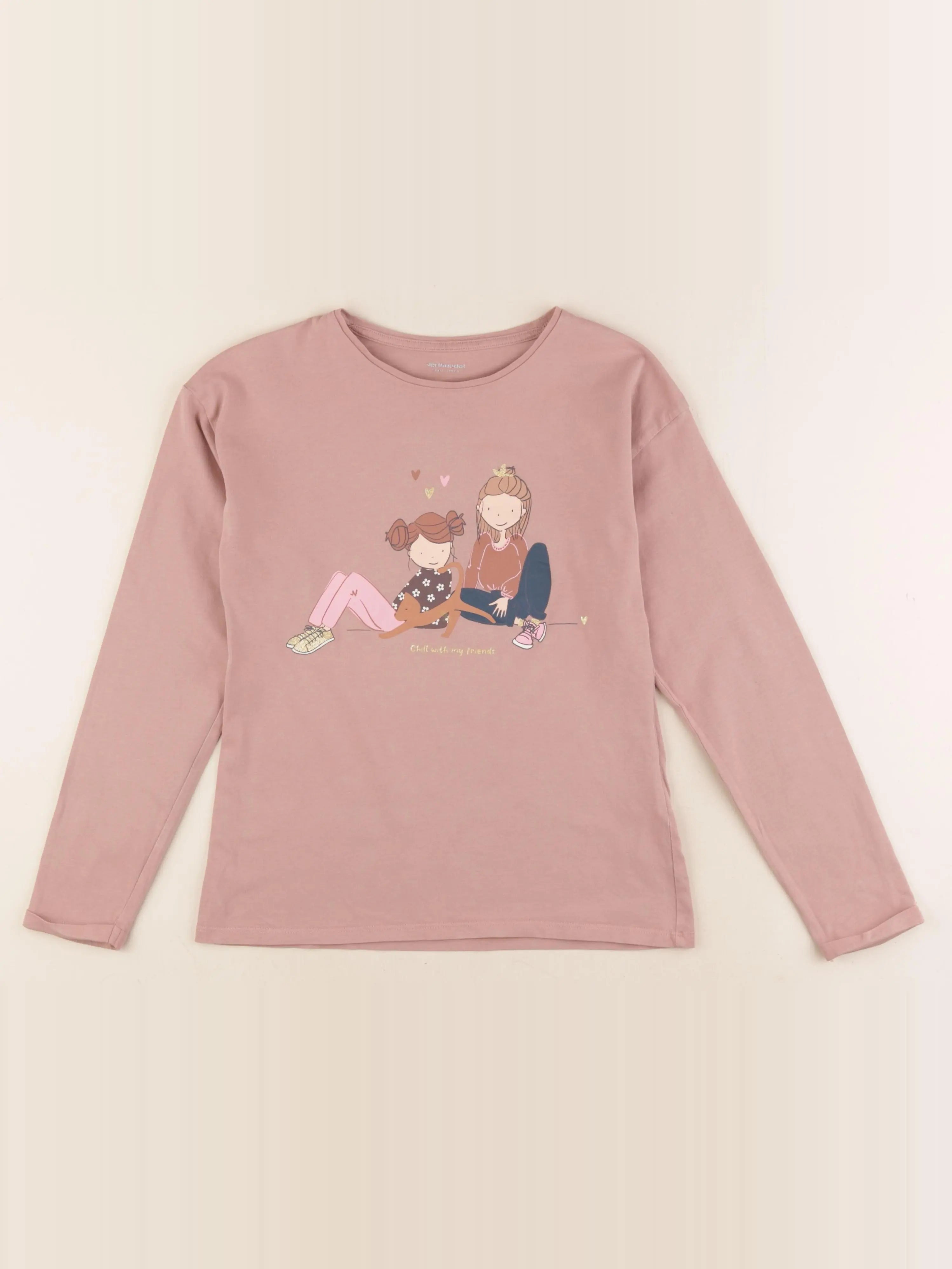 Vertbaudet - tee-shirt rose - 10 ans