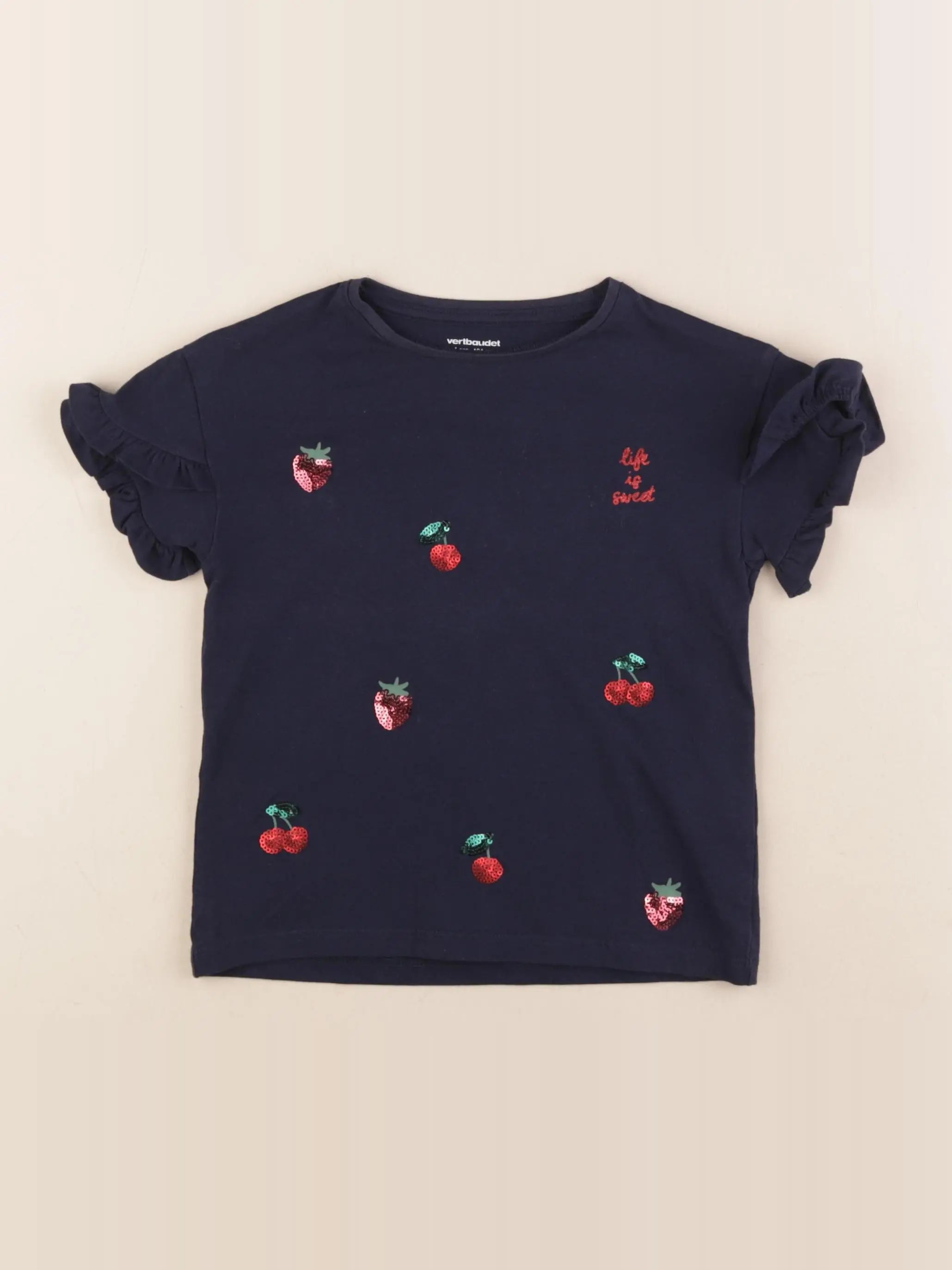 Vertbaudet - tee-shirt bleu - 4 ans