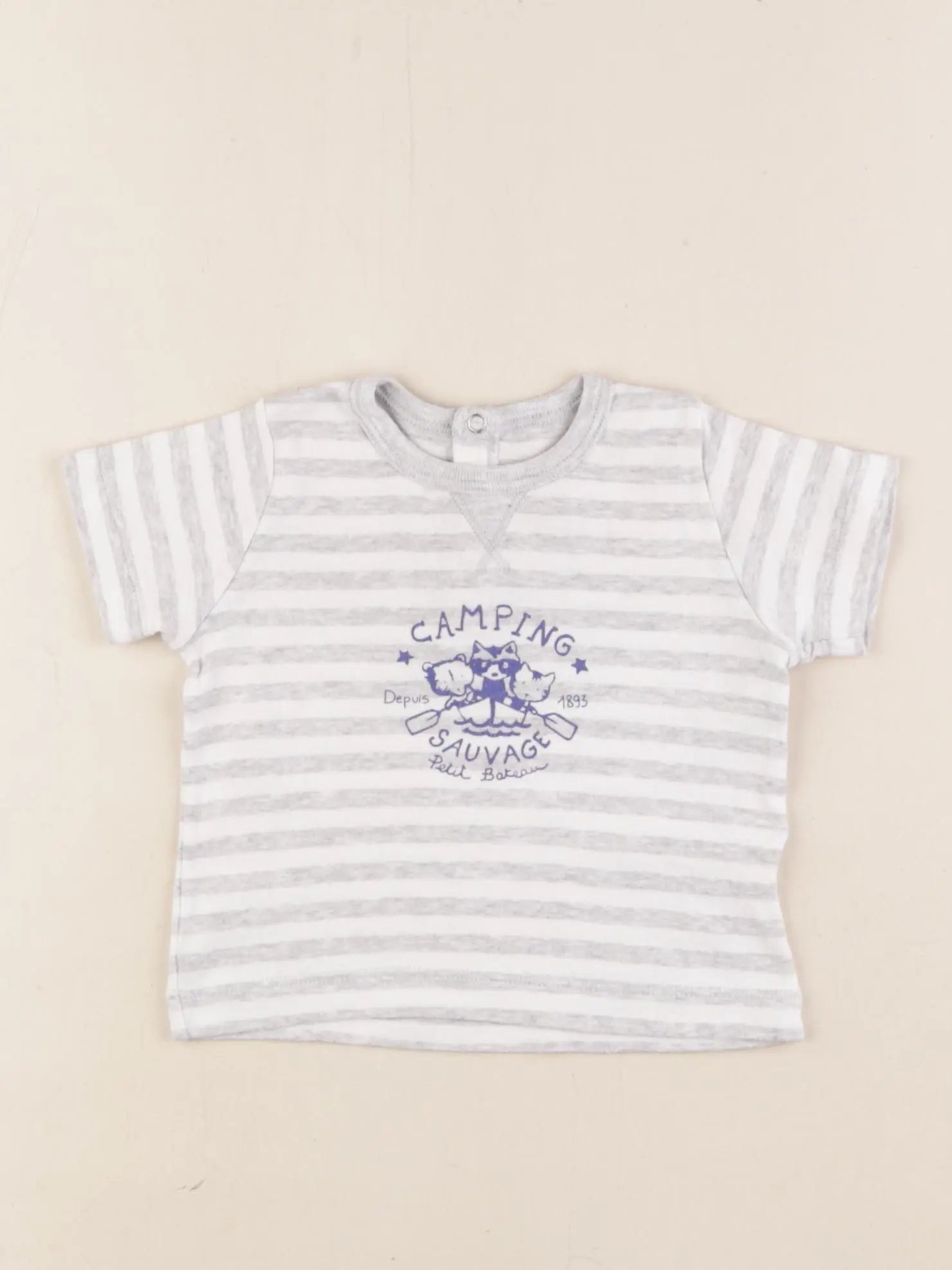 Petit Bateau - tee-shirt gris - 6 mois