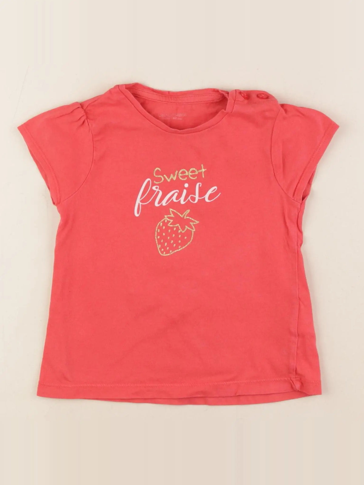 Vertbaudet - tee-shirt rouge - 2 ans