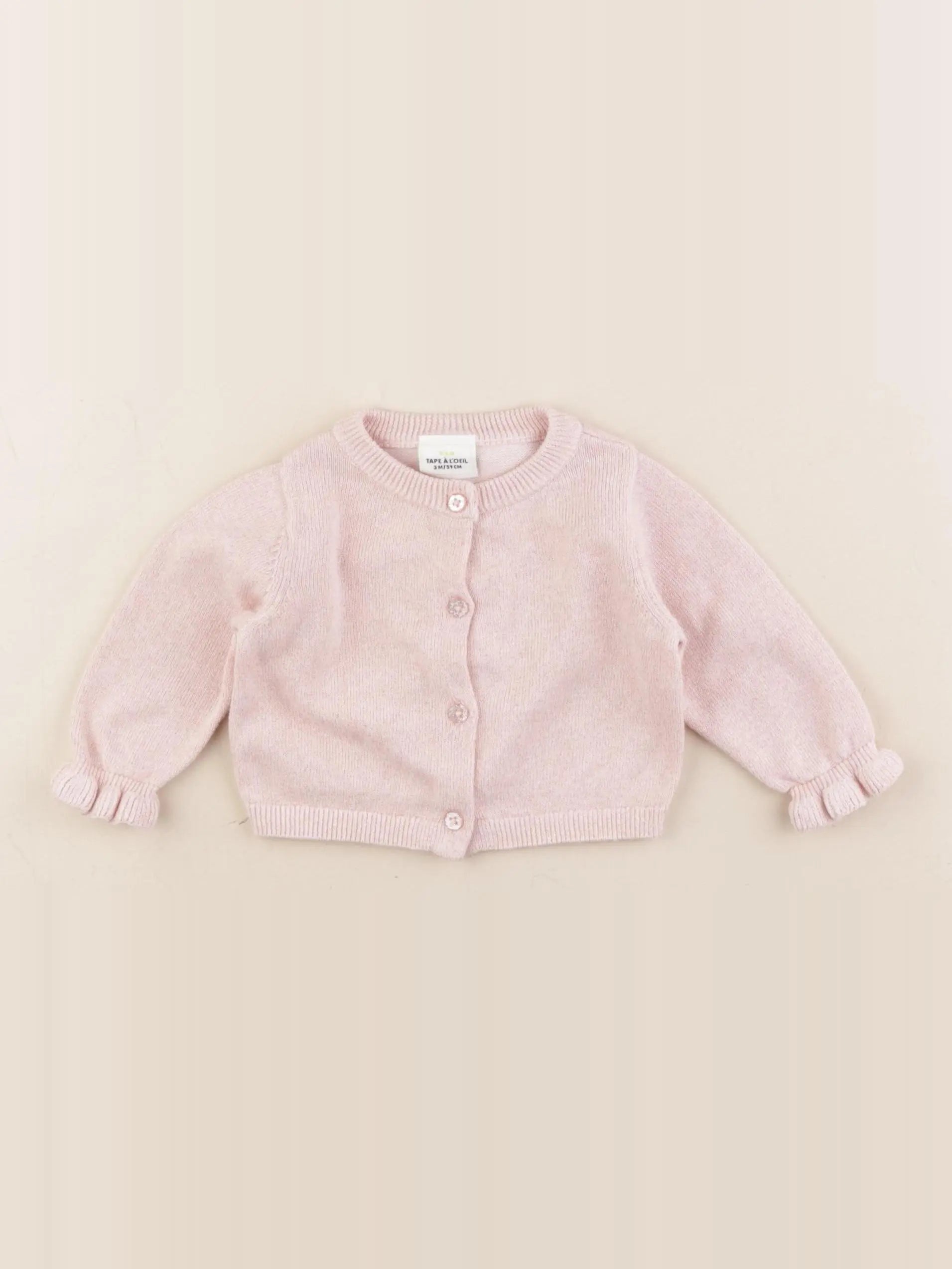 Tape à l'oeil - gilet rose - 3 mois