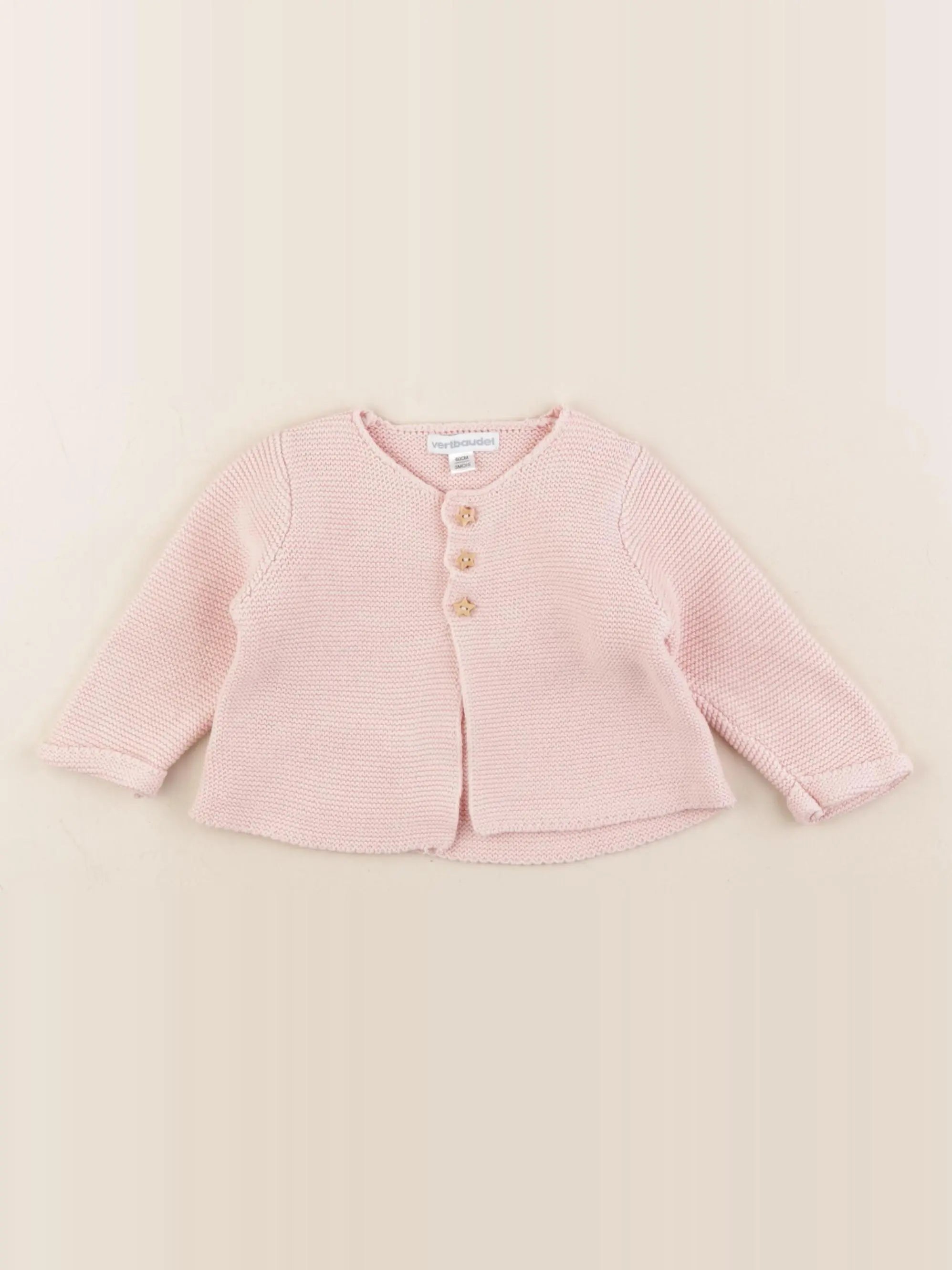 Vertbaudet - gilet rose - 3 mois