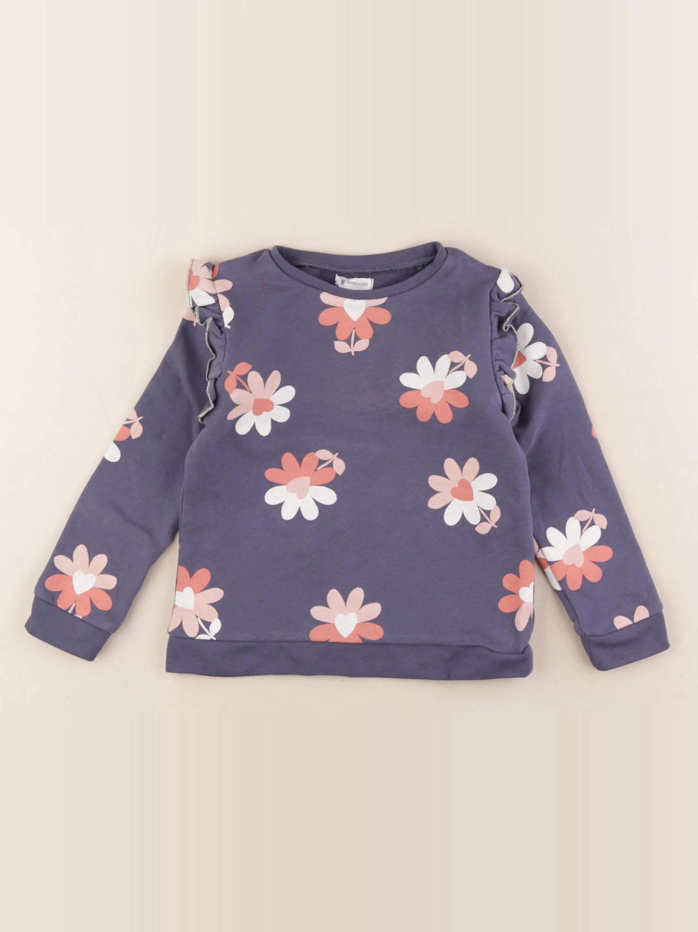 Vertbaudet - sweat violet - 4 ans