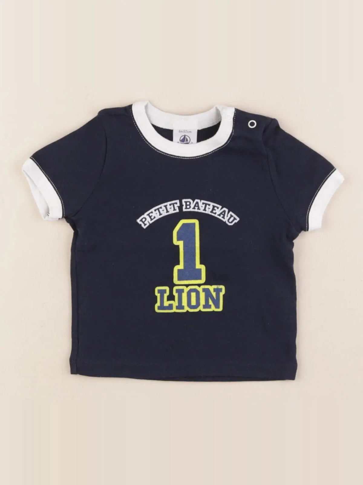 Petit Bateau - tee-shirt bleu - 6 mois