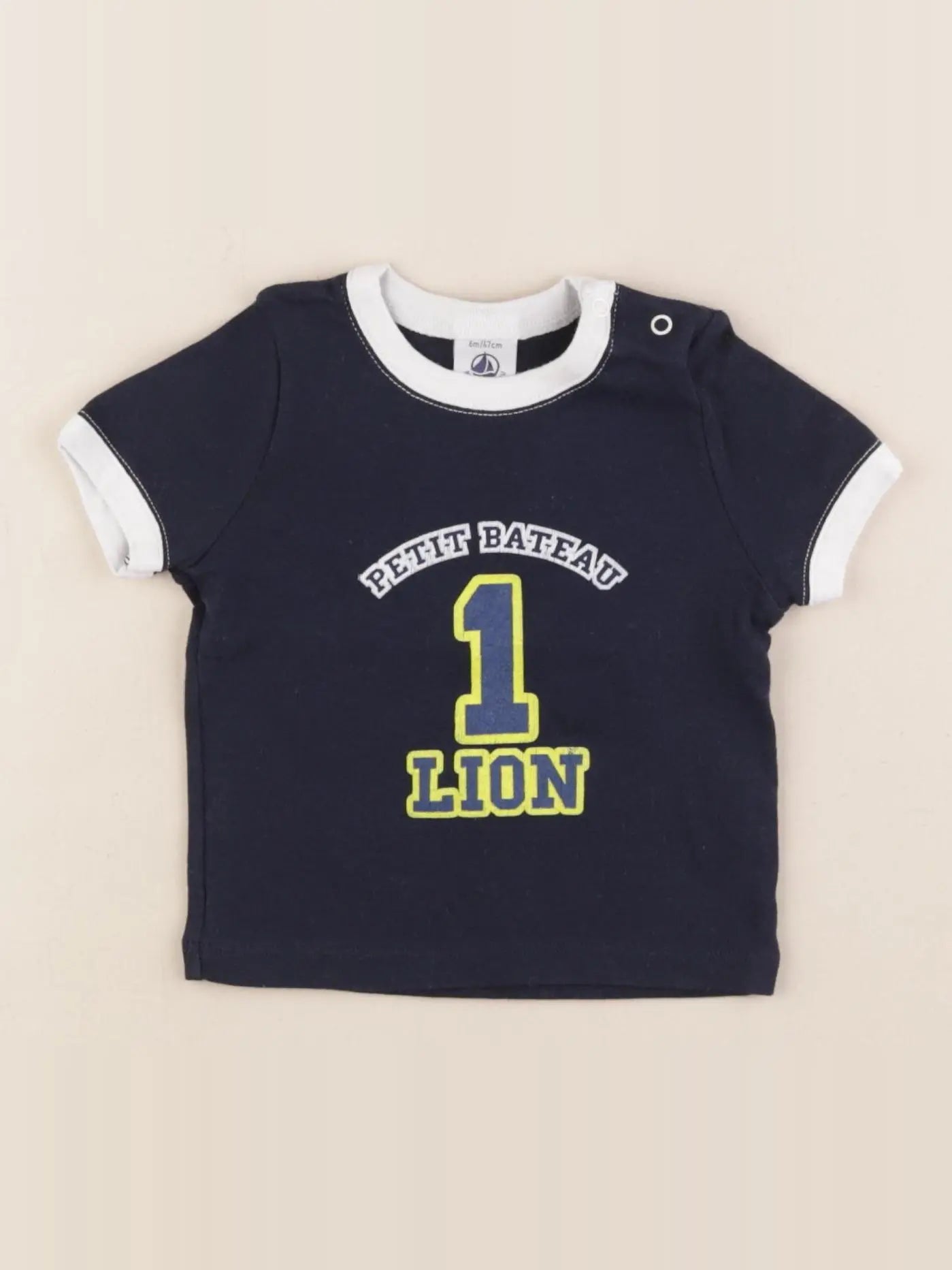 Petit Bateau - tee-shirt bleu - 6 mois
