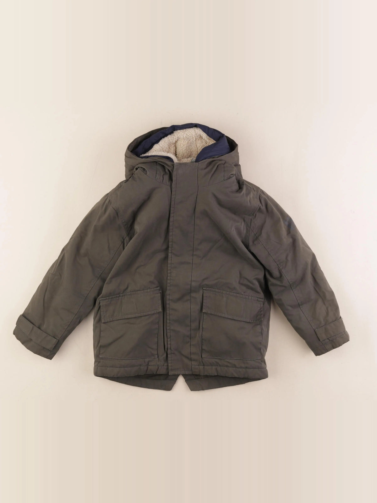 Vertbaudet - manteau doublure amovible vert - 5 ans