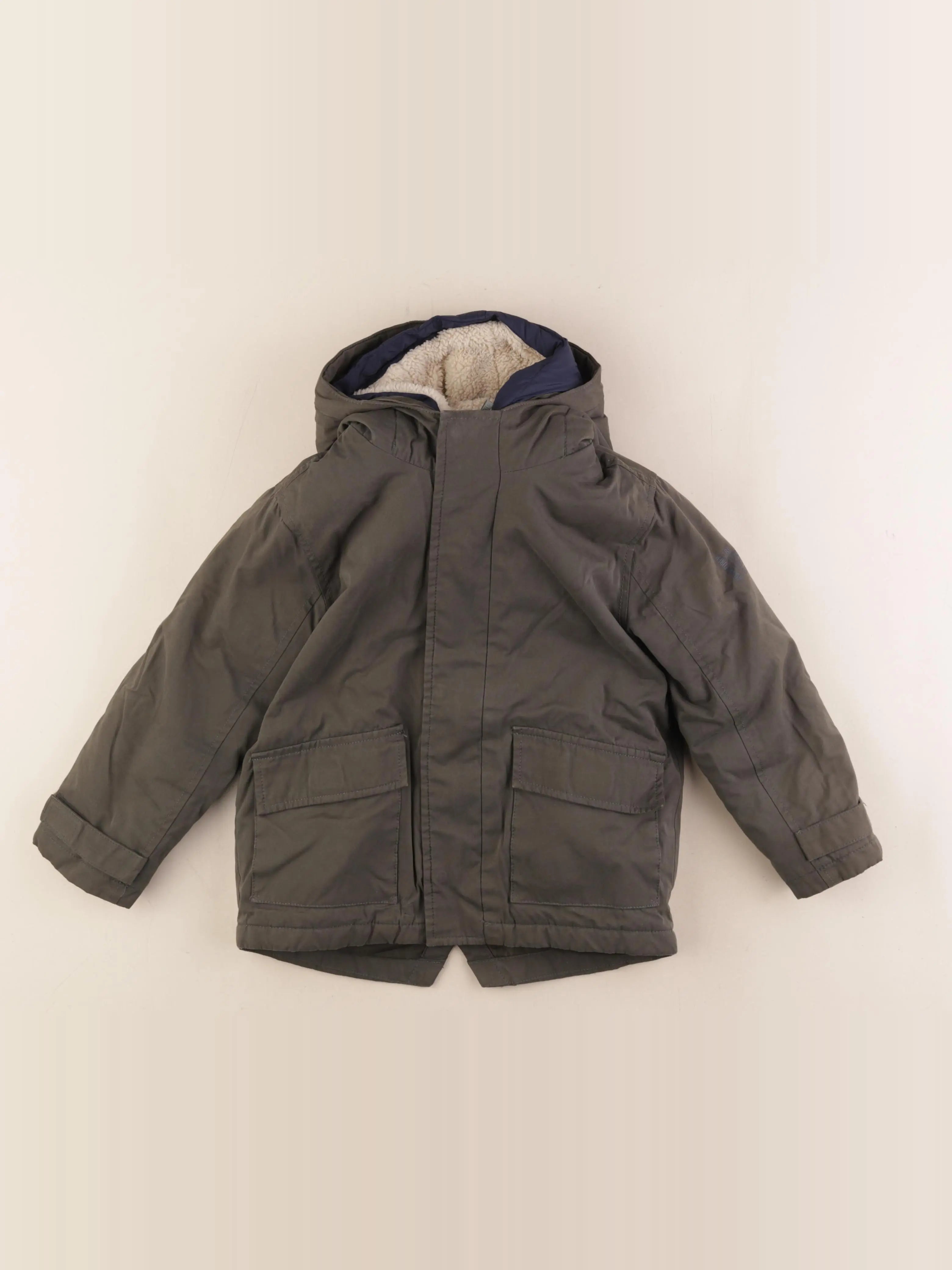 Vertbaudet - manteau doublure amovible vert - 5 ans