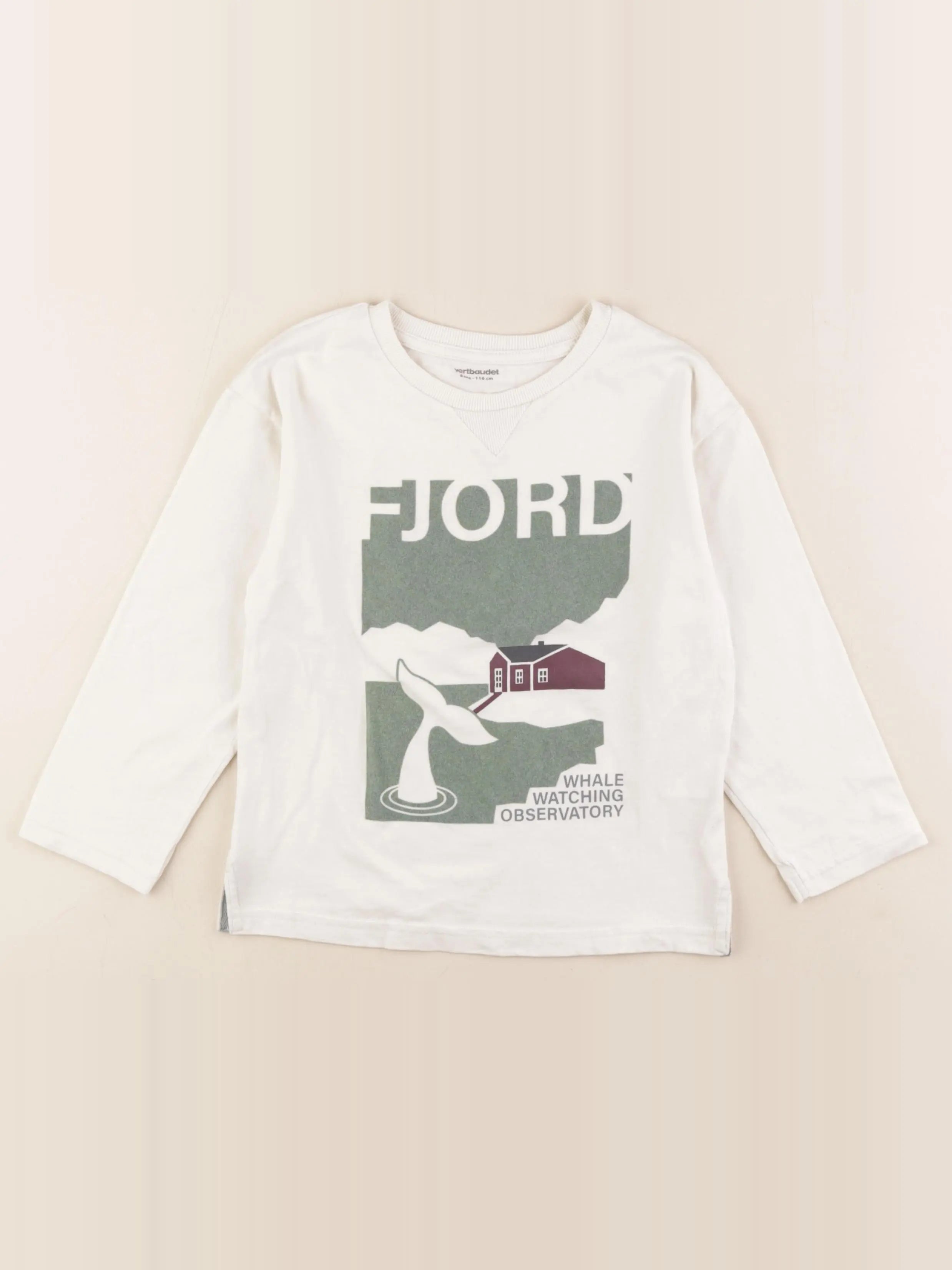 Vertbaudet - tee-shirt beige - 6 ans