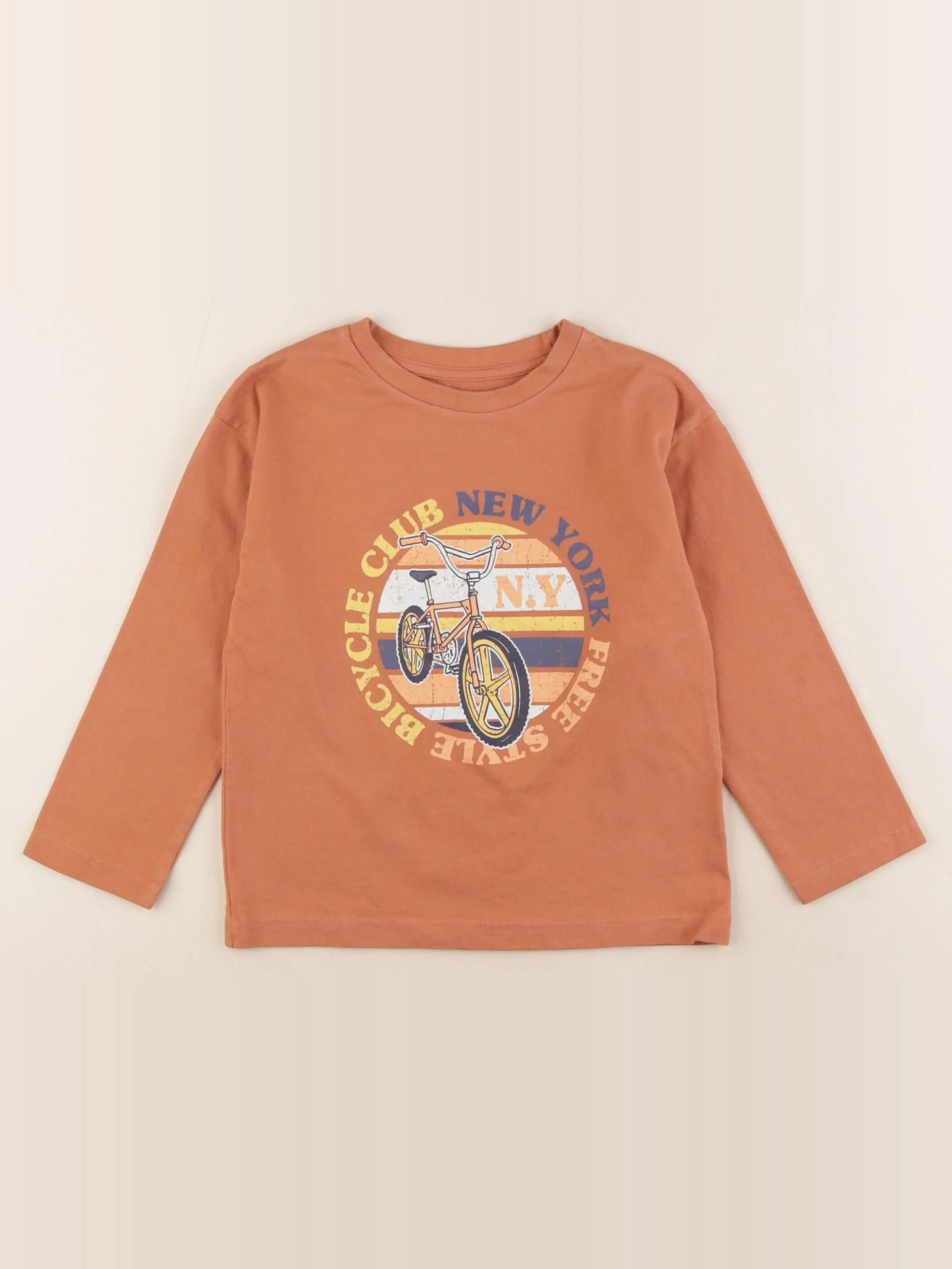 Vertbaudet - tee-shirt marron - 6 ans
