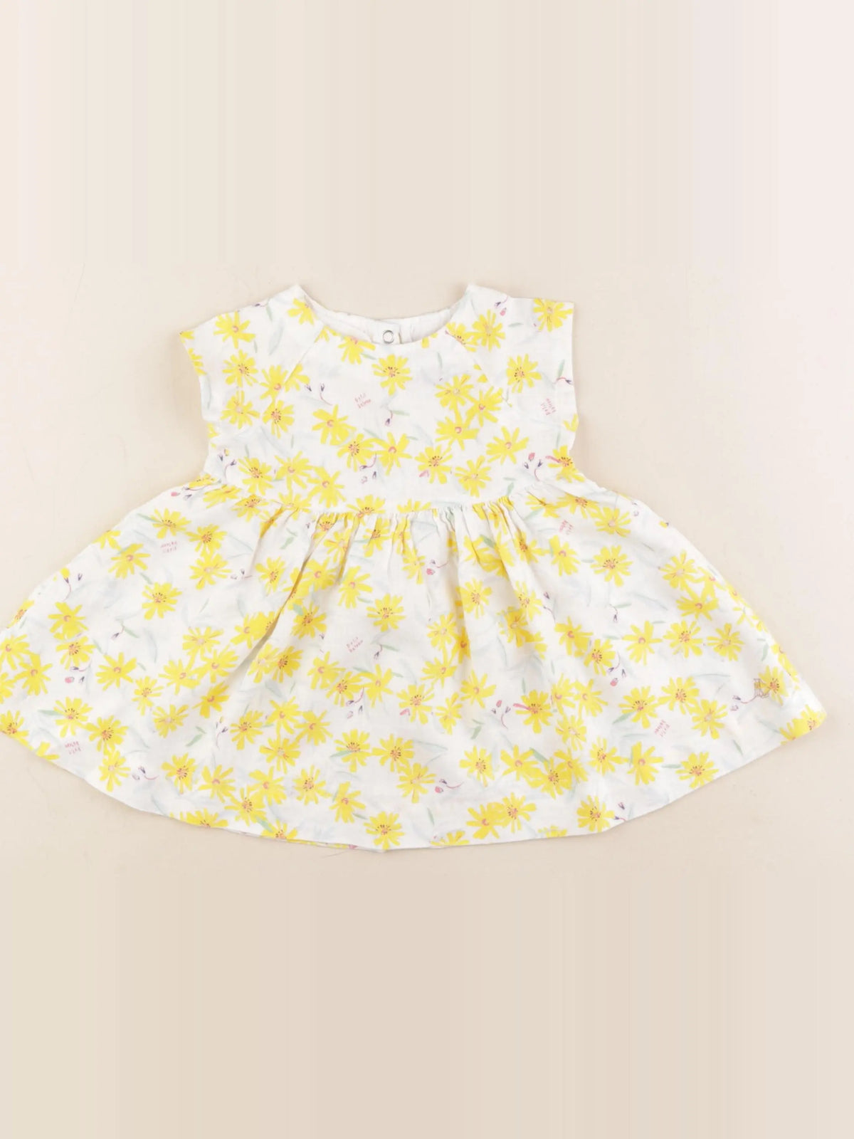 Petit Bateau - robe jaune - 6 mois