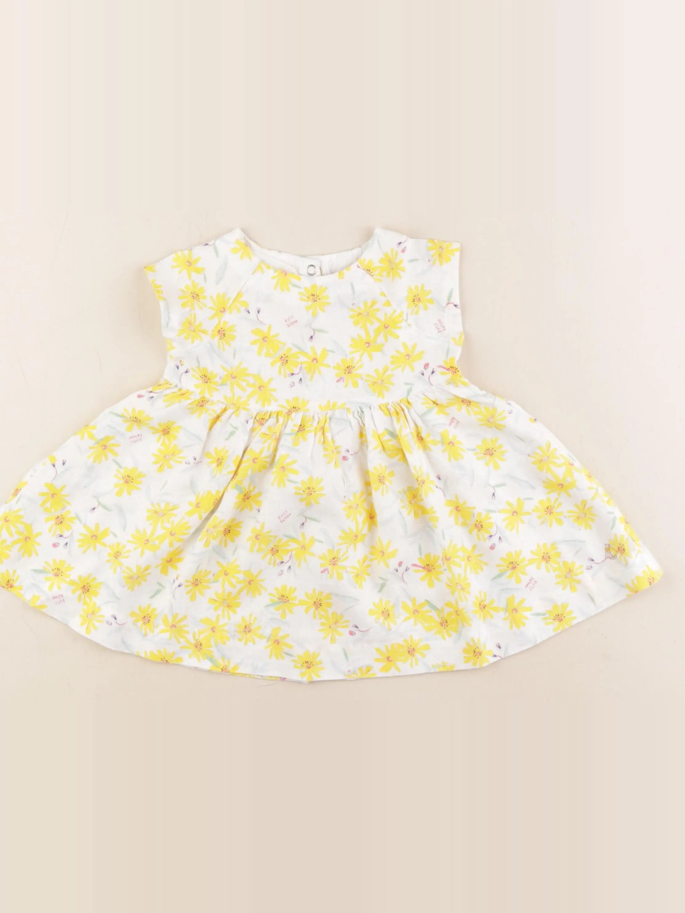 Petit Bateau - robe jaune - 6 mois