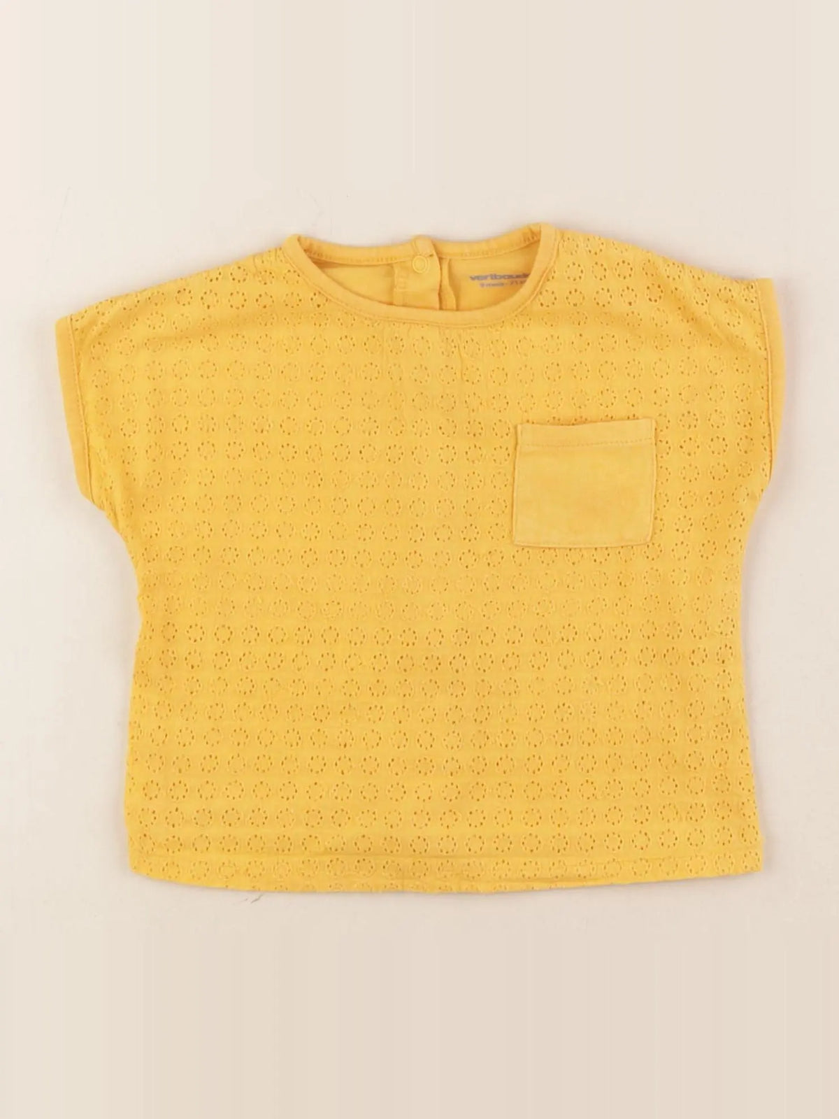 Vertbaudet - tee-shirt jaune - 9 mois