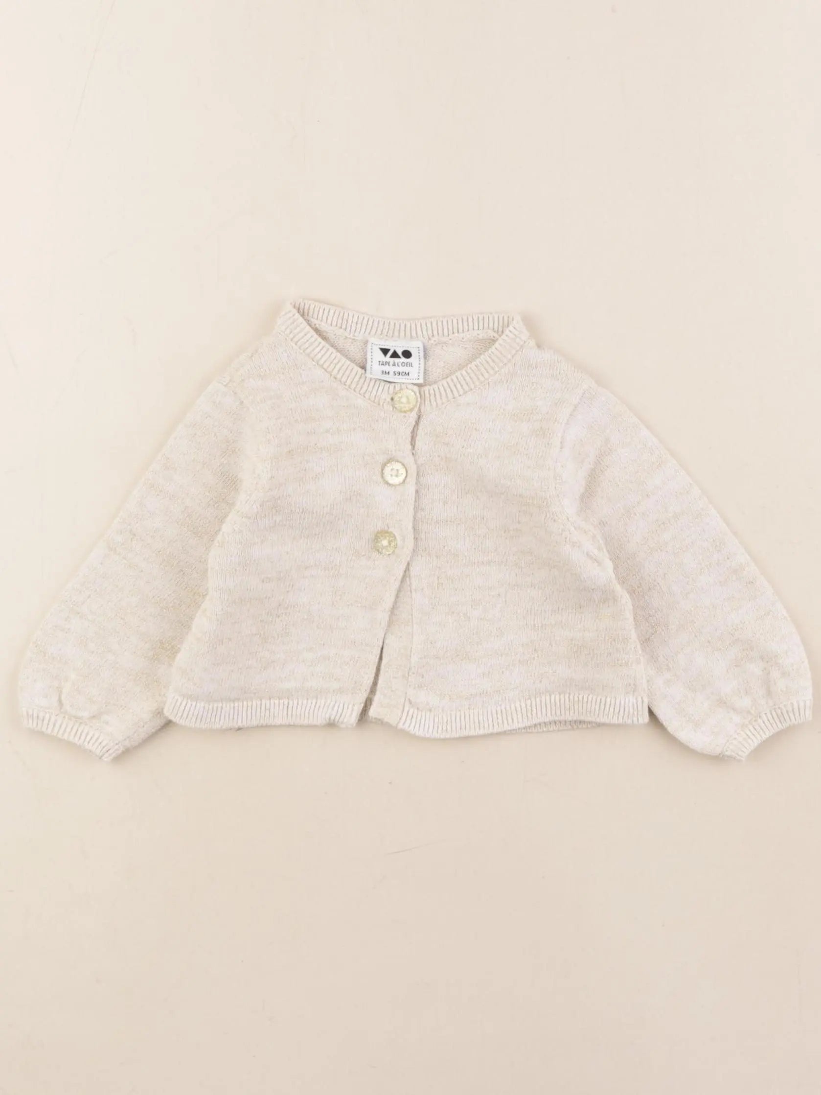 Tape à l'oeil - gilet beige, or - 3 mois