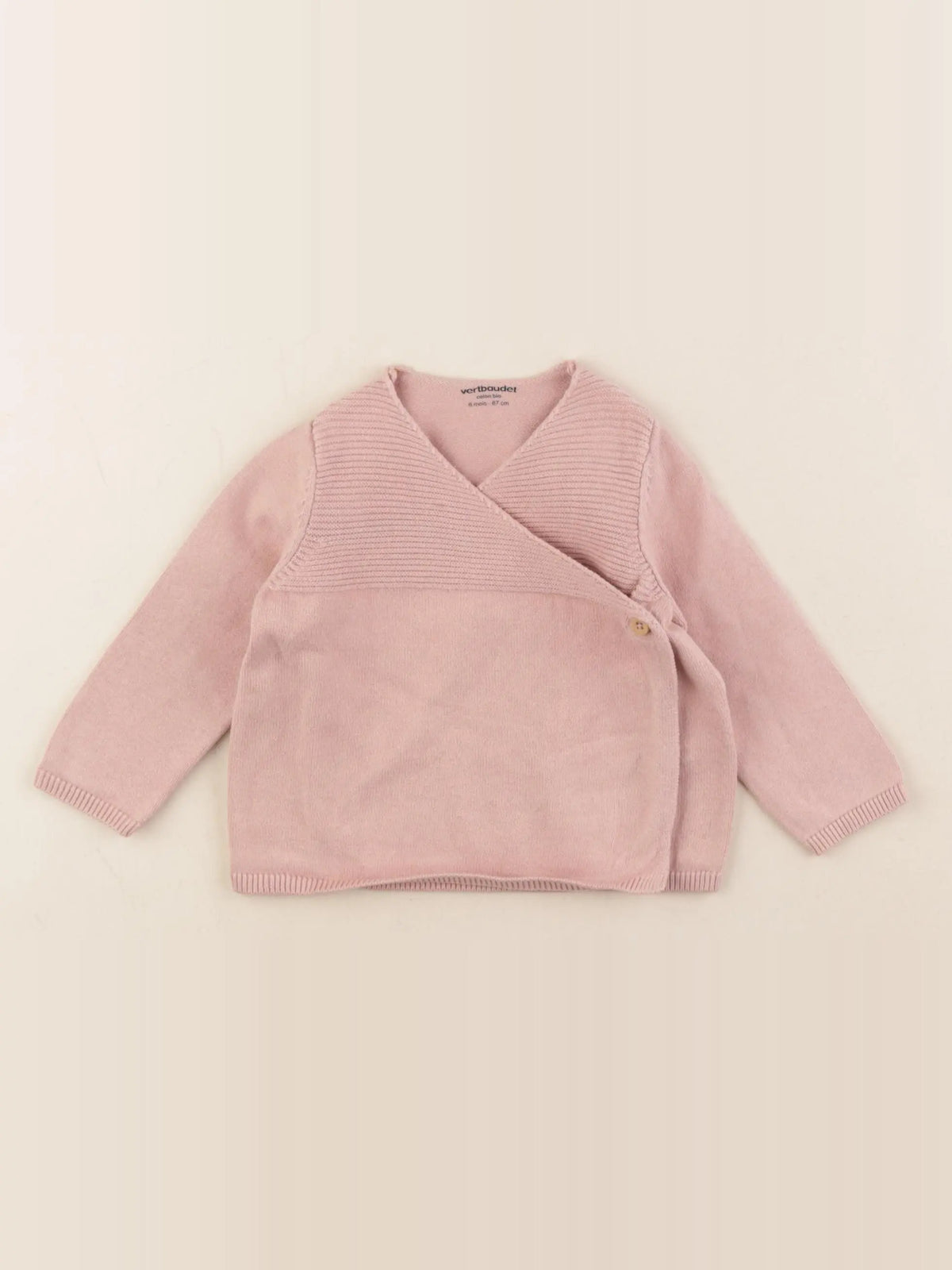 Vertbaudet - gilet rose - 6 mois