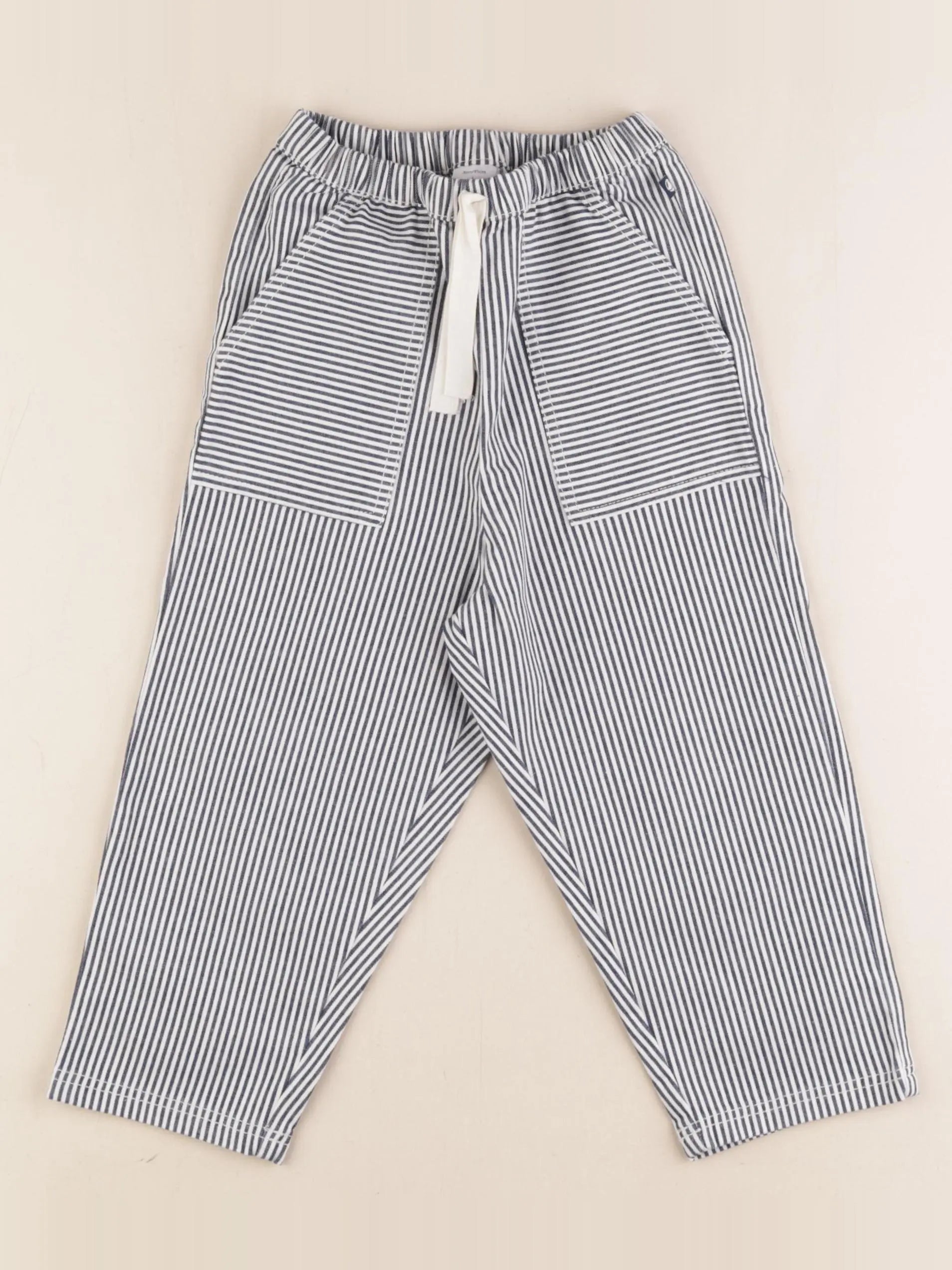 Petit Bateau - pantalon bleu, blanc - 36 mois