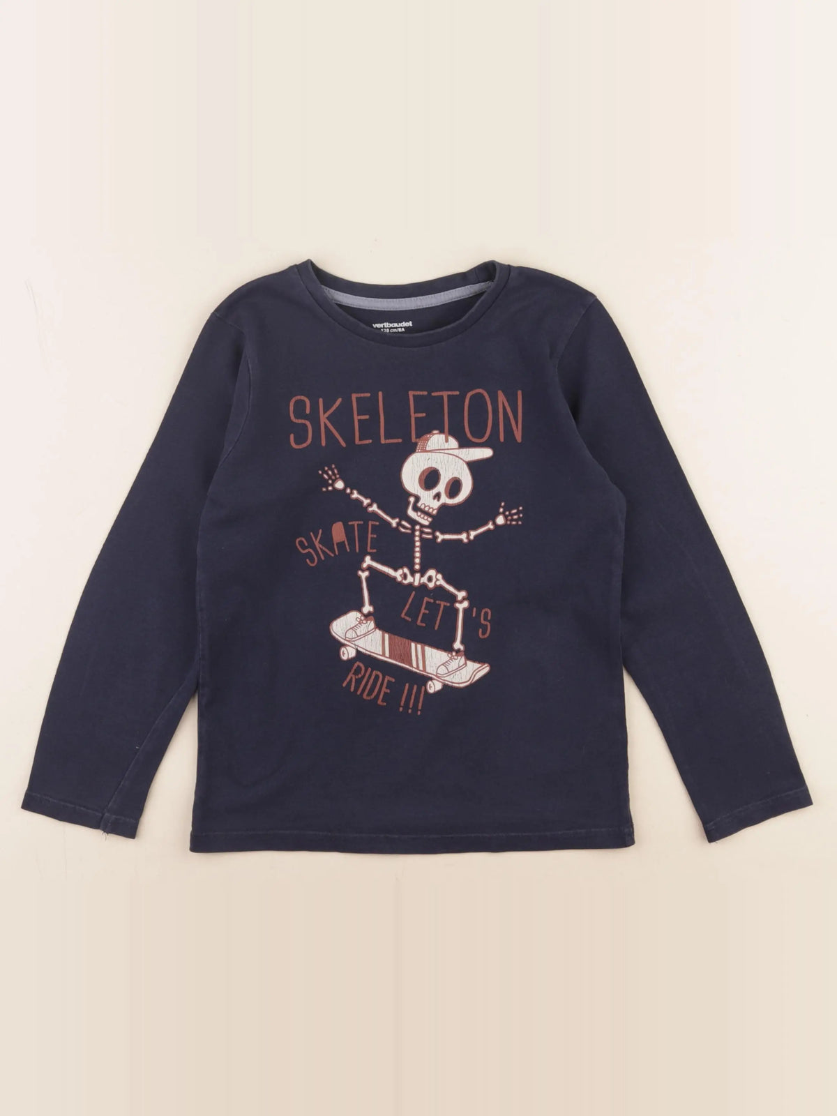 Vertbaudet - tee-shirt bleu - 8 ans