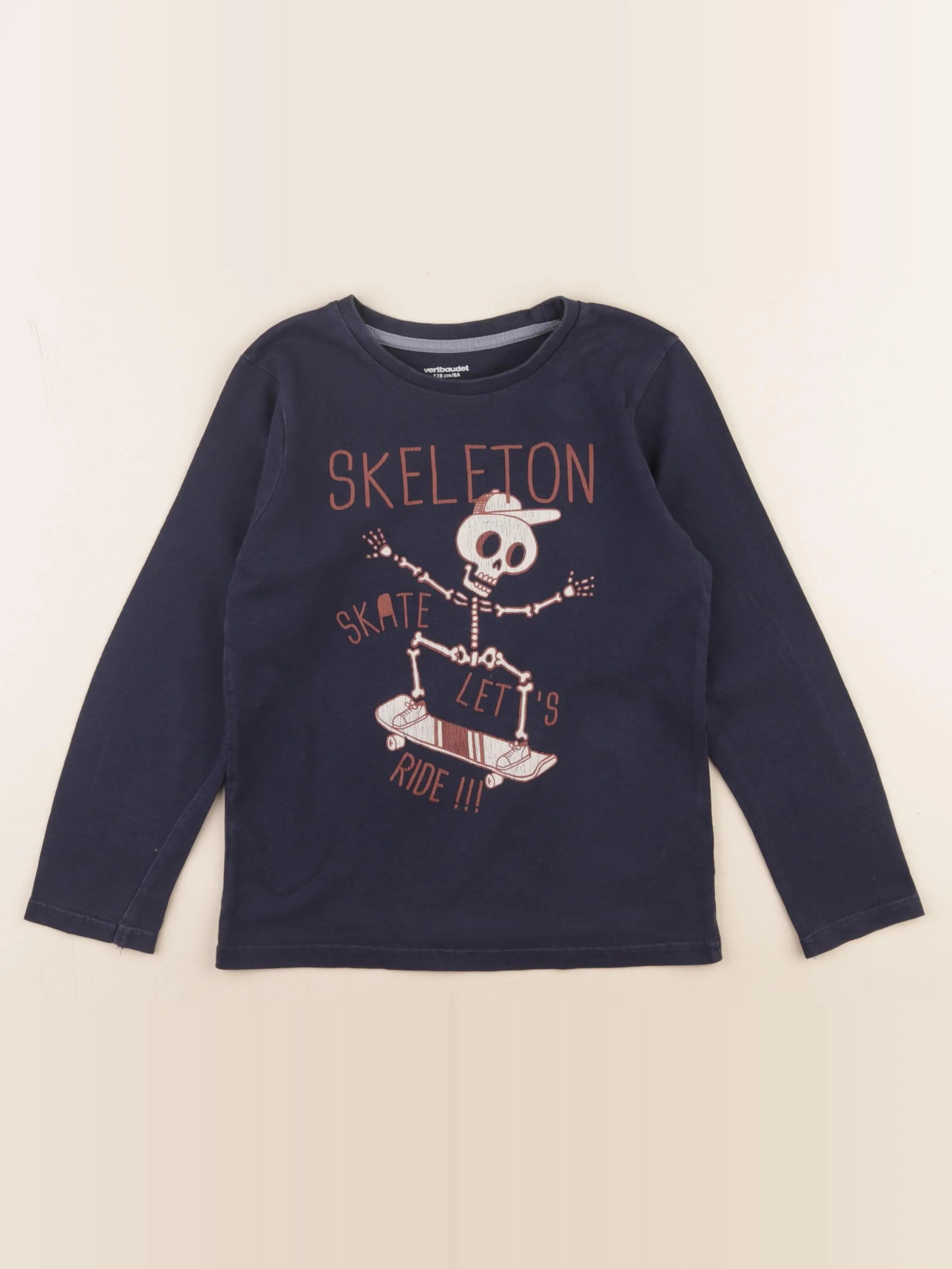 Vertbaudet - tee-shirt bleu - 8 ans