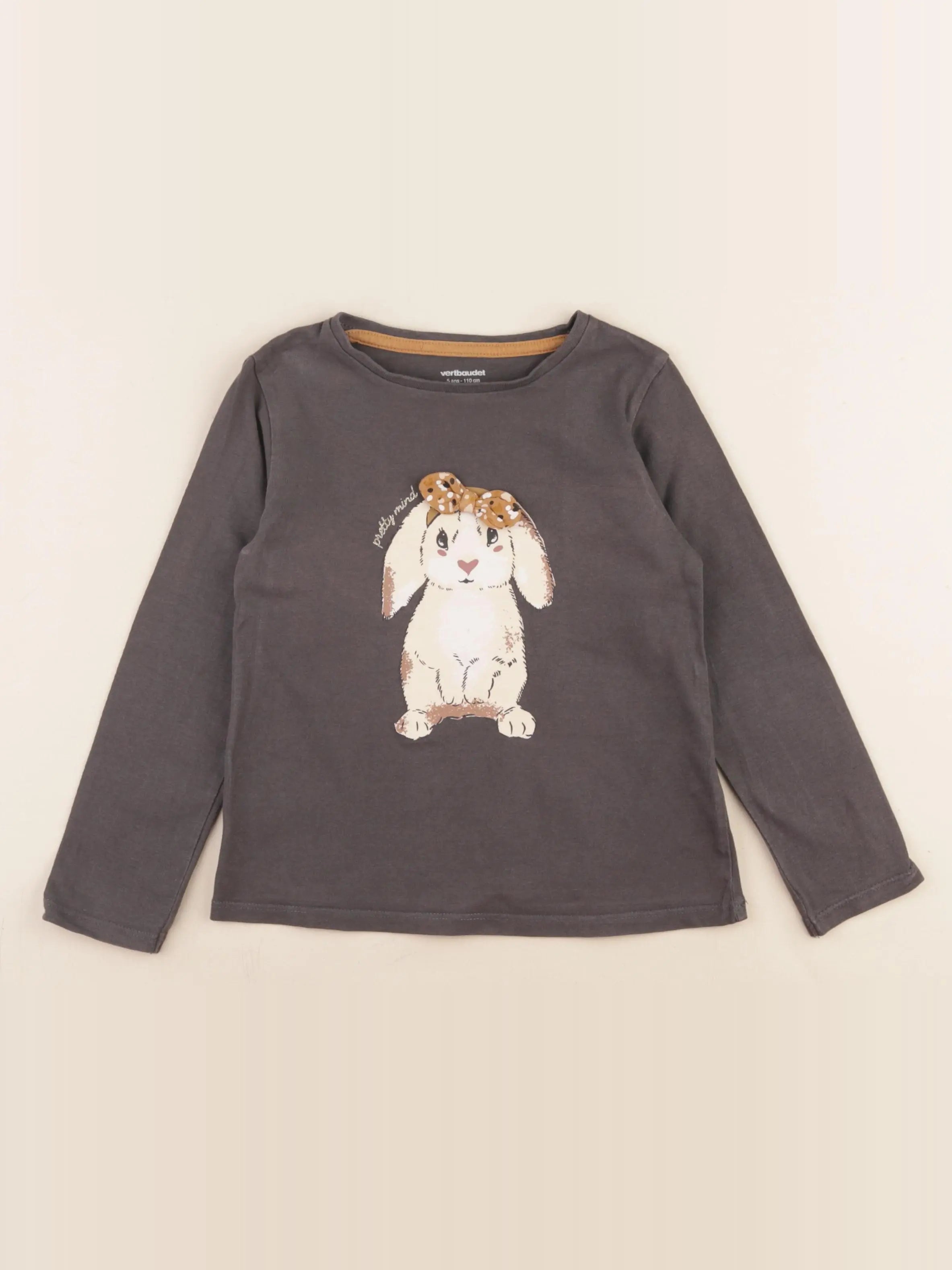Vertbaudet - tee-shirt gris - 5 ans