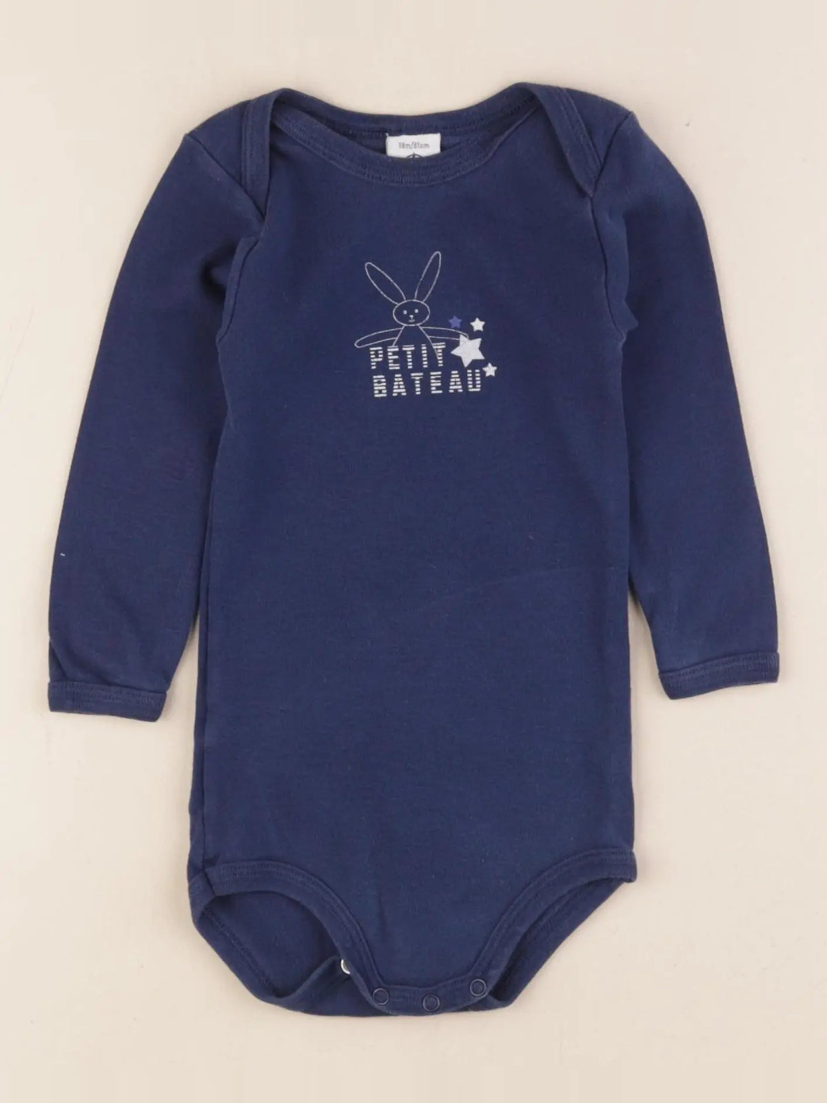 Petit Bateau - body bleu - 18 mois