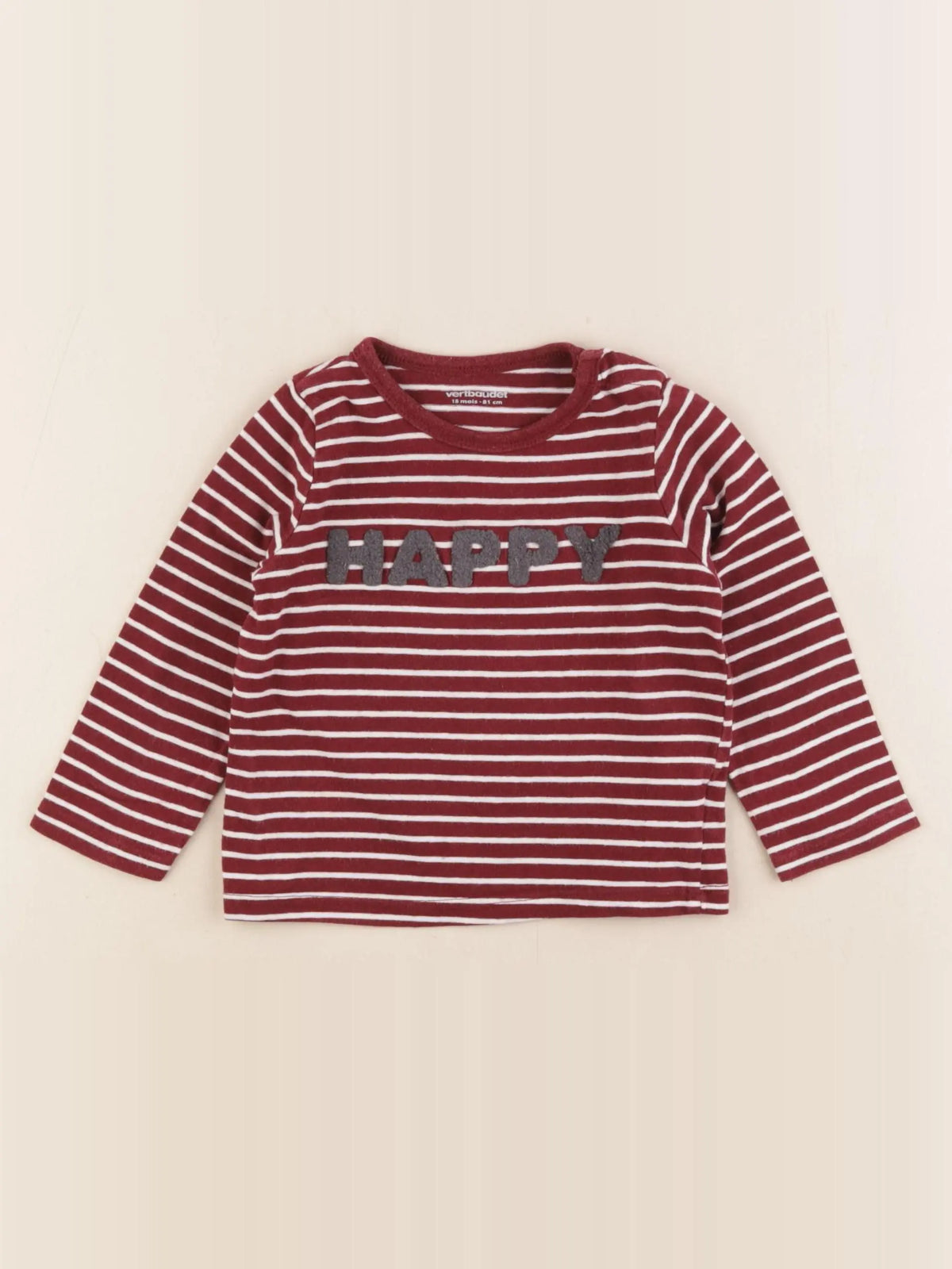 Vertbaudet - tee-shirt rouge - 18 mois