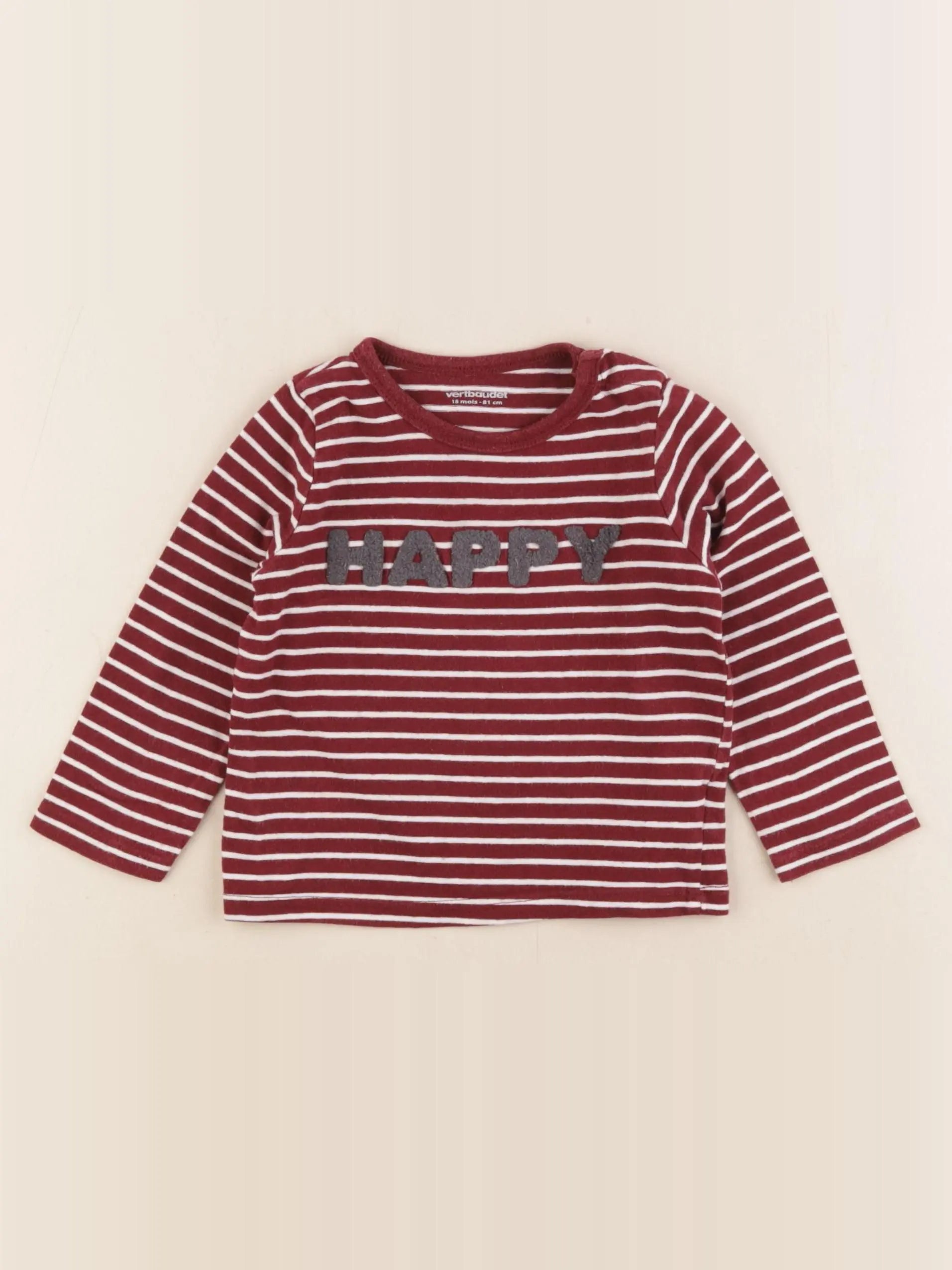 Vertbaudet - tee-shirt rouge - 18 mois