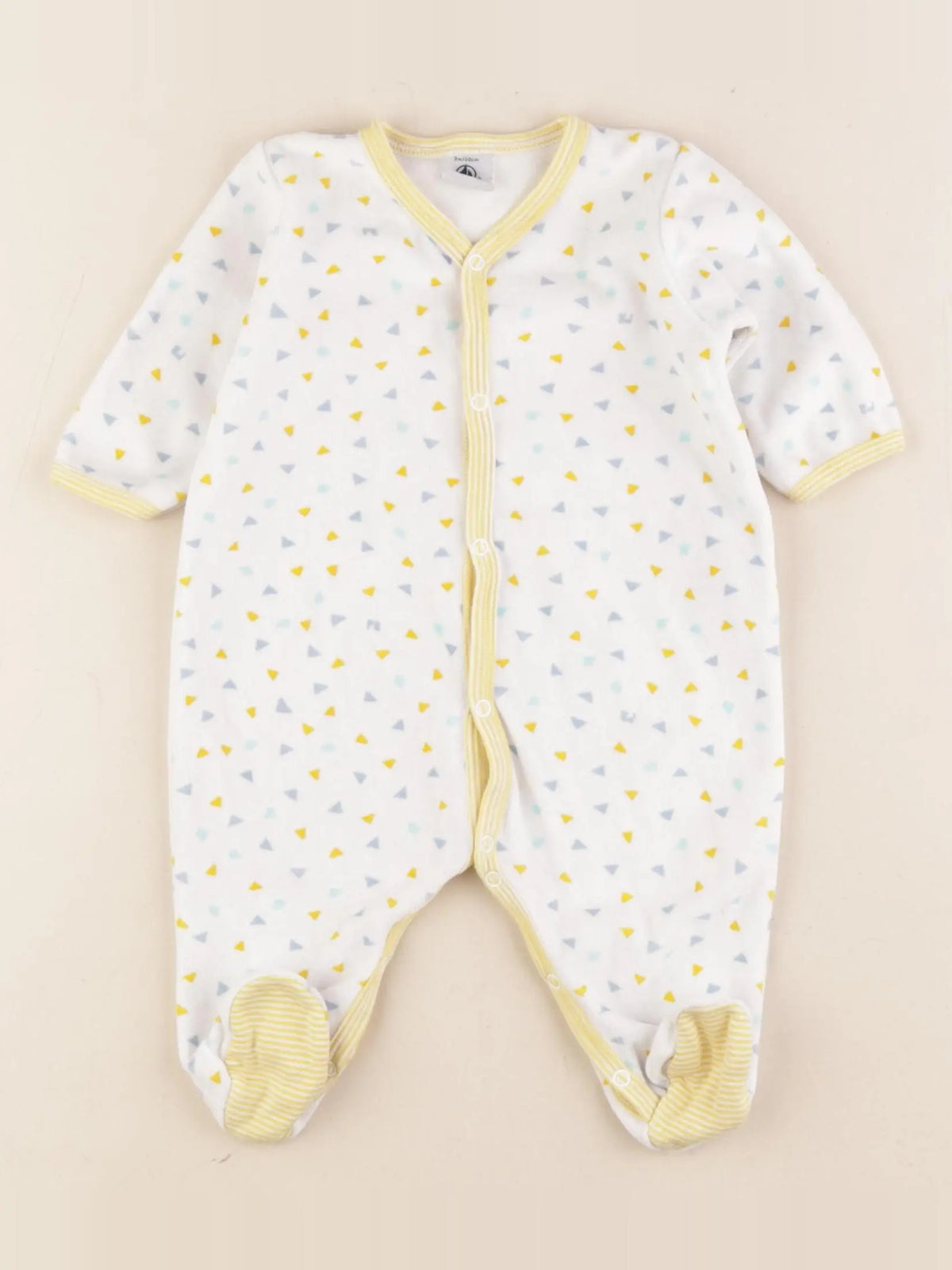 Petit Bateau - pyjama velours multicolore - 3 mois