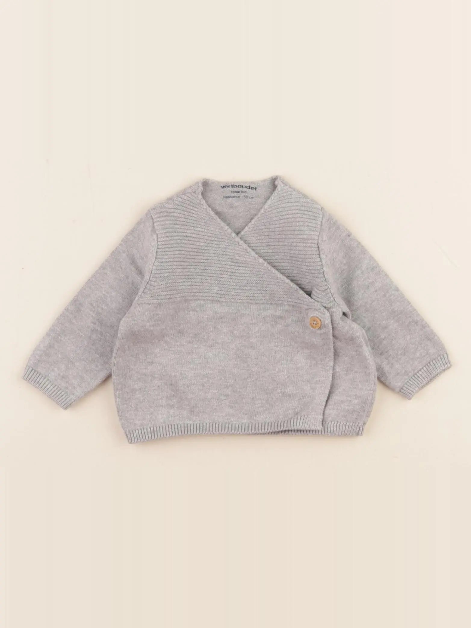Vertbaudet - gilet gris - 0 mois