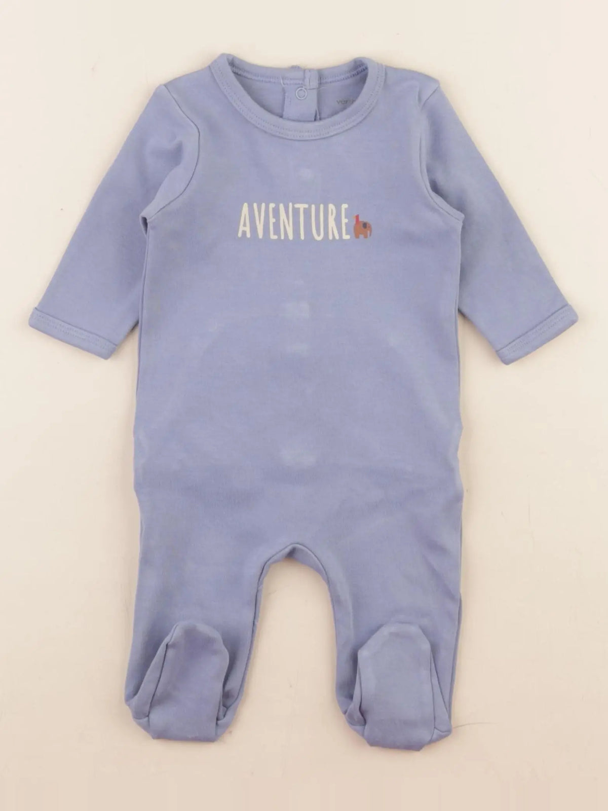 Vertbaudet - pyjama coton bleu - 3 mois