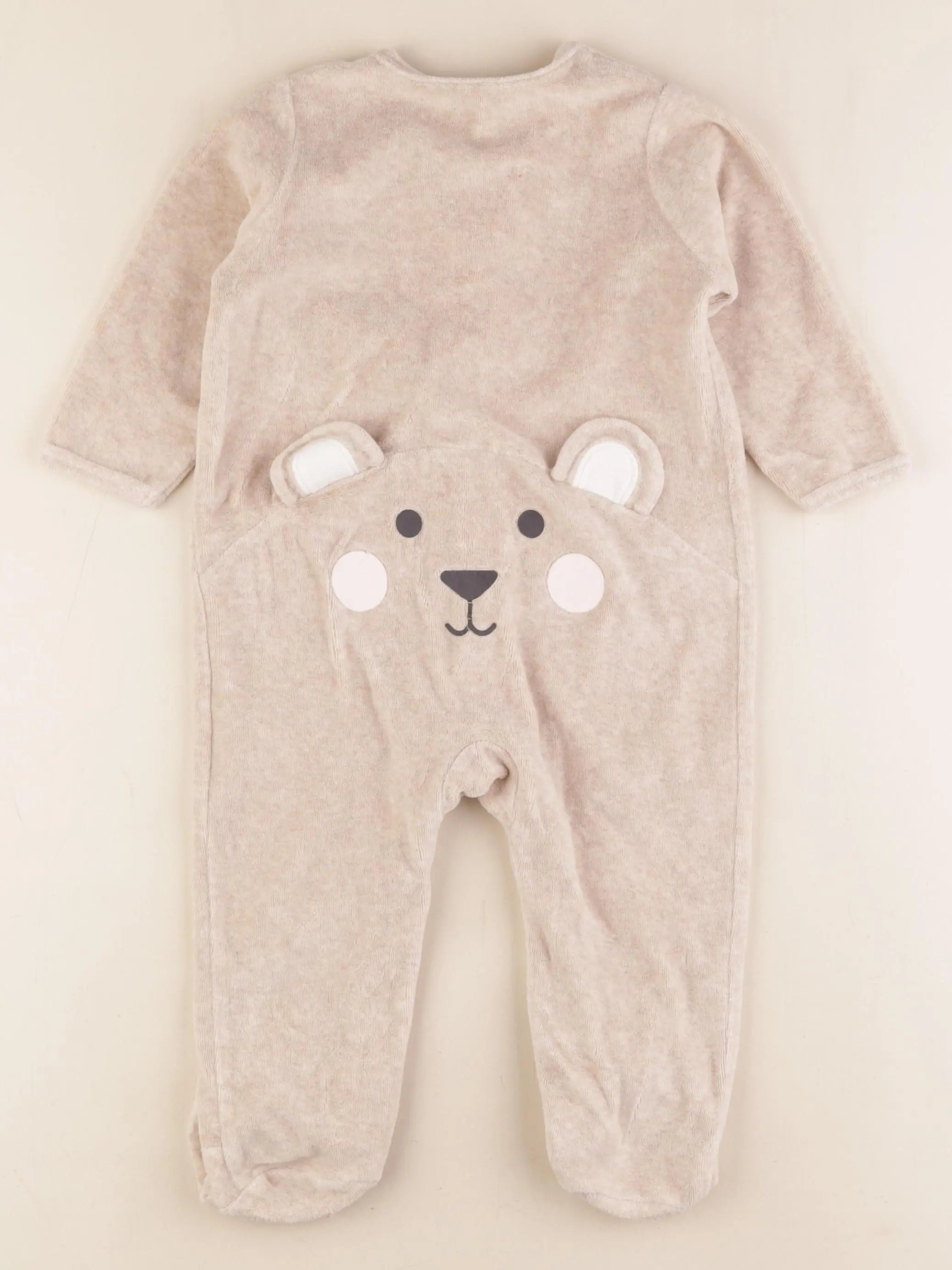 Vertbaudet - pyjama velours marron - 18 mois
