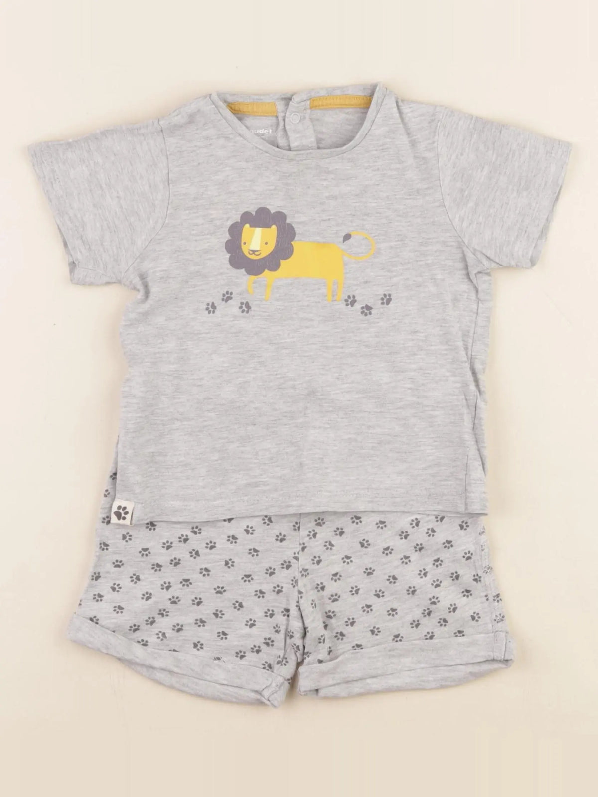 Vertbaudet - pyjama coton gris - 12/18 mois