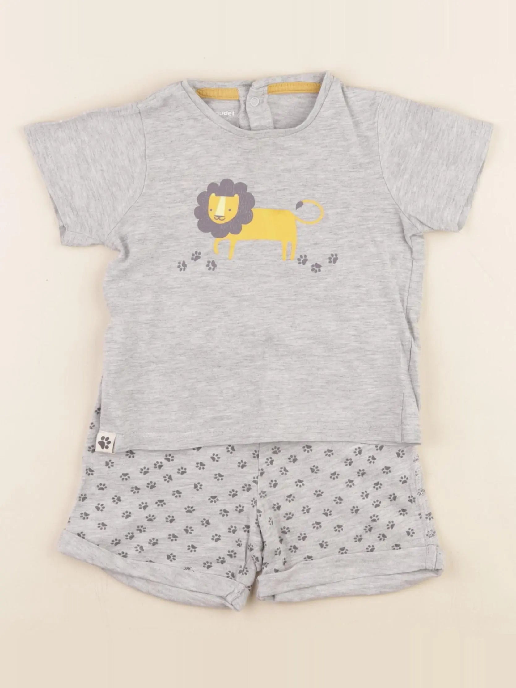 Vertbaudet - pyjama coton gris - 12/18 mois