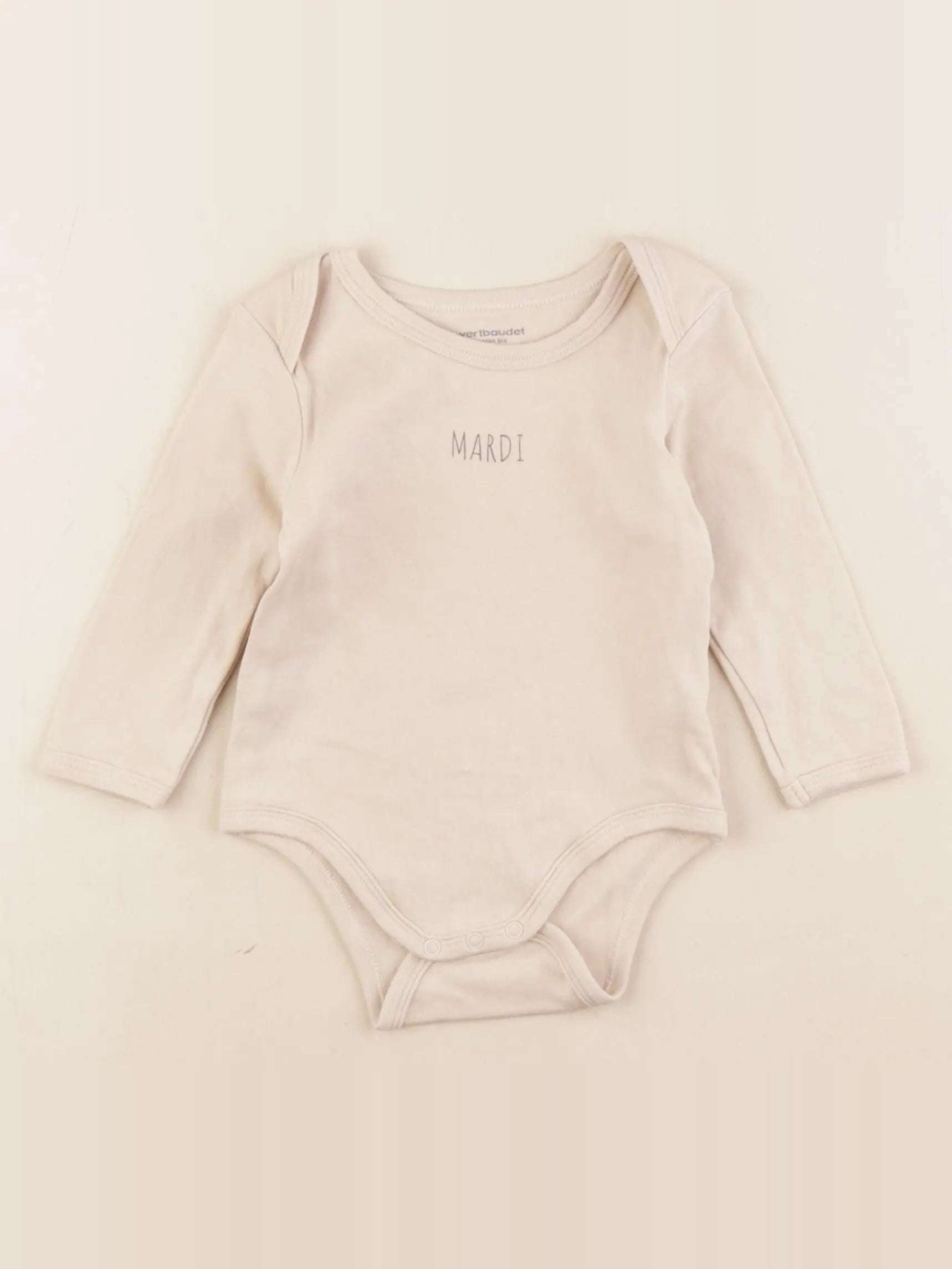 Vertbaudet - body beige - 12 mois