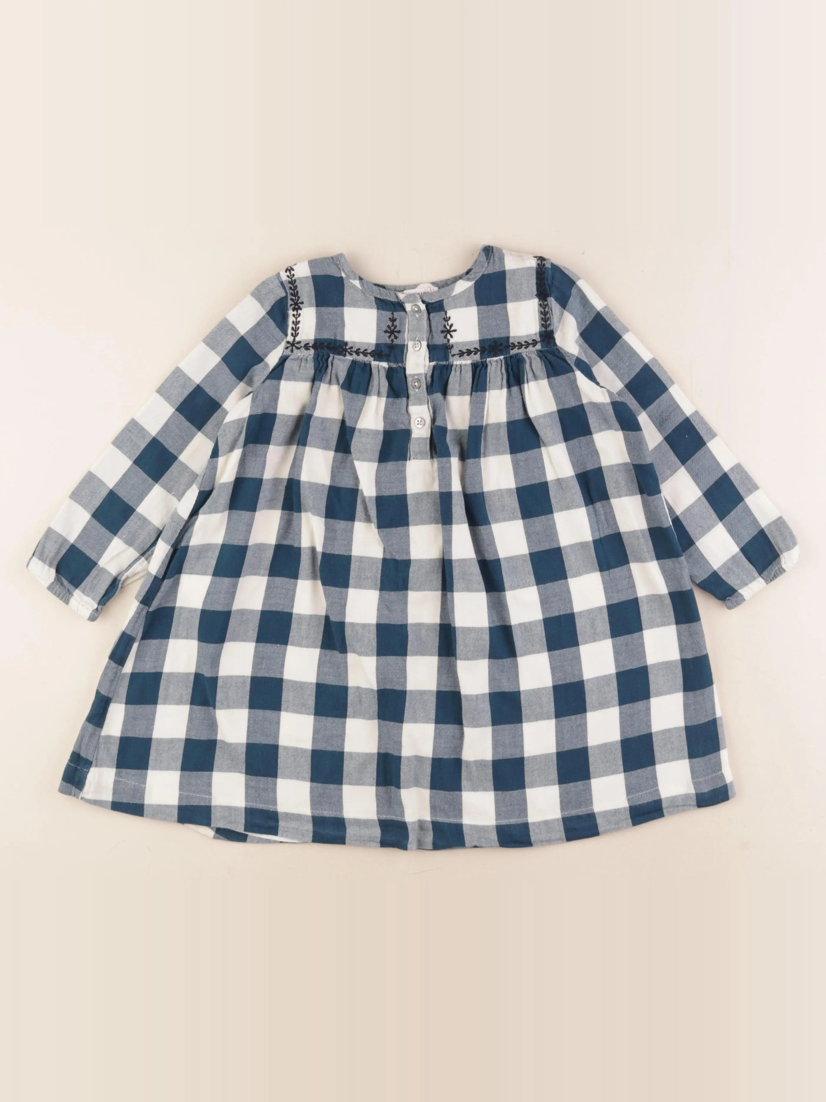 Monoprix - robe bleu, blanc - 4 ans