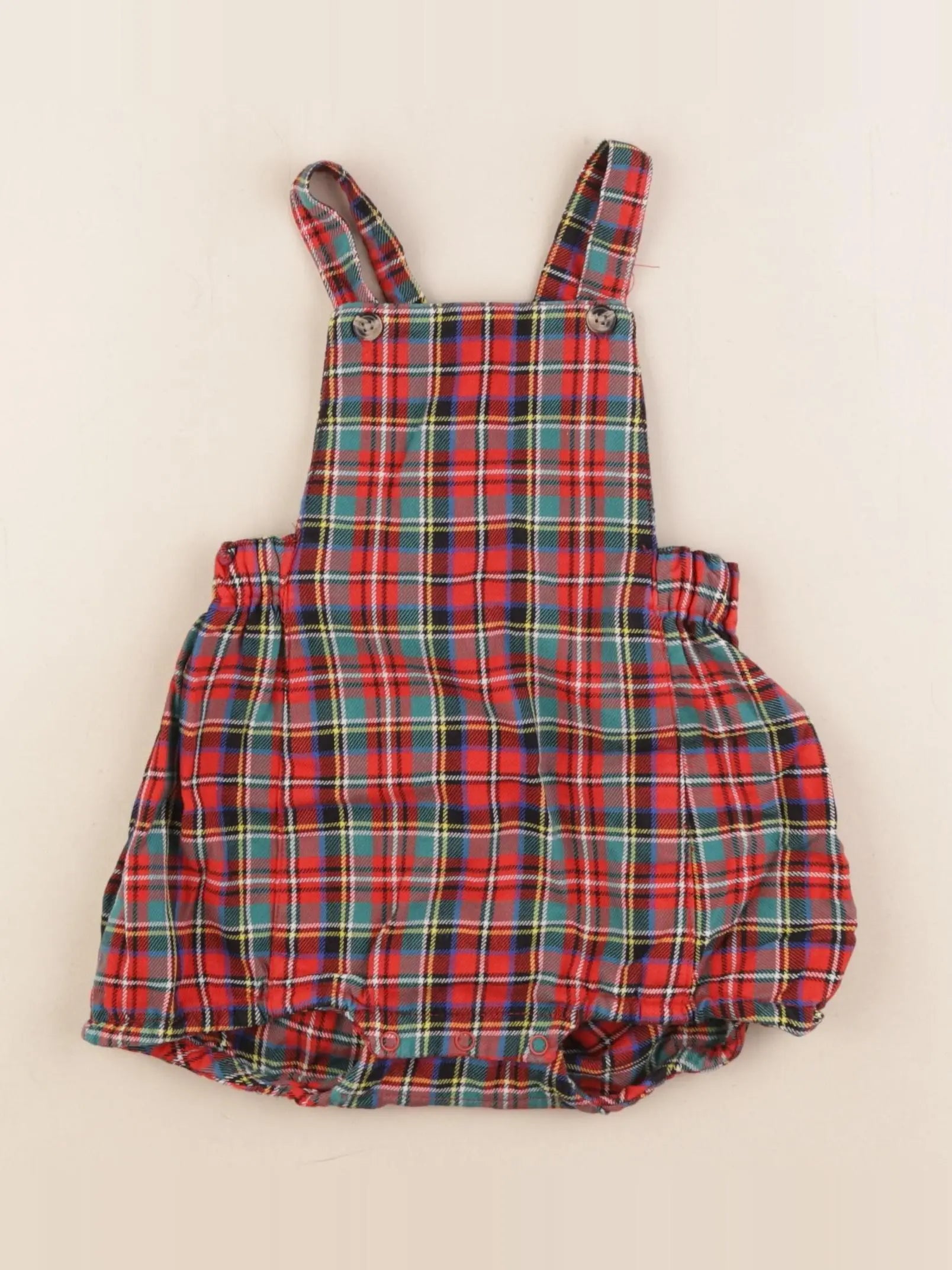 Acanthe - salopette rouge, vert - 2 ans