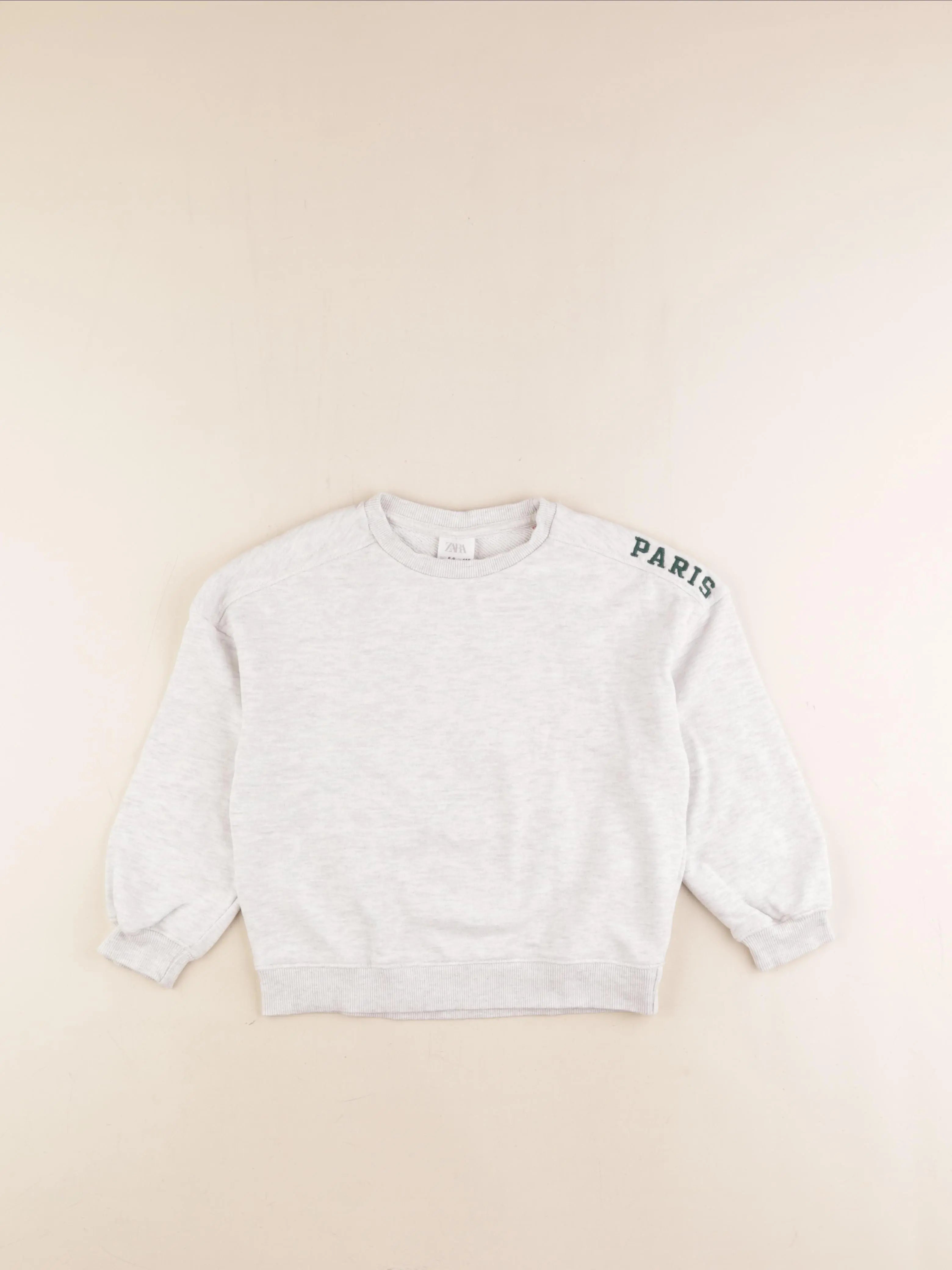 Zara - sweat gris, vert - 5/6 ans
