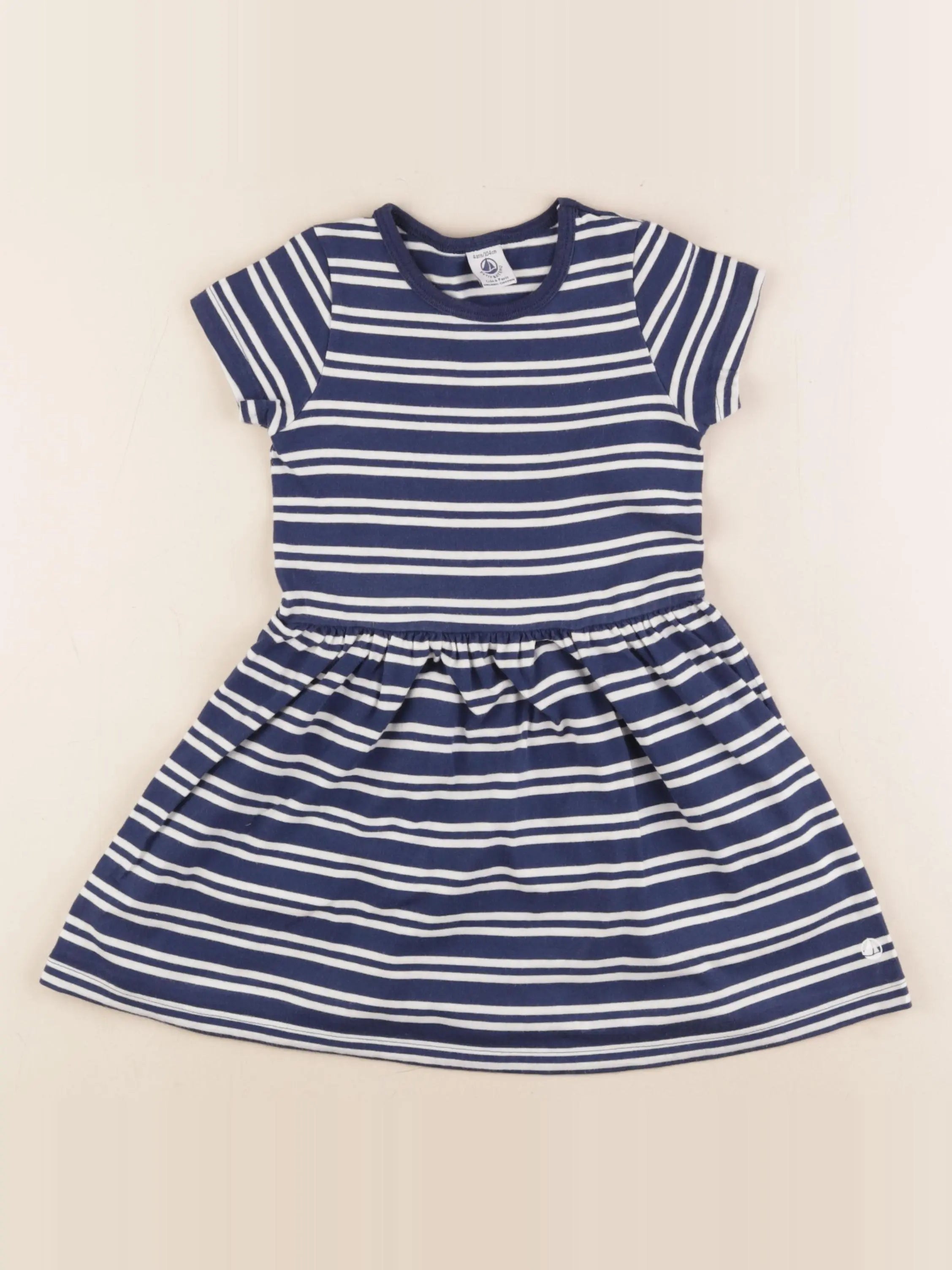 Petit Bateau - robe bleu - 4 ans